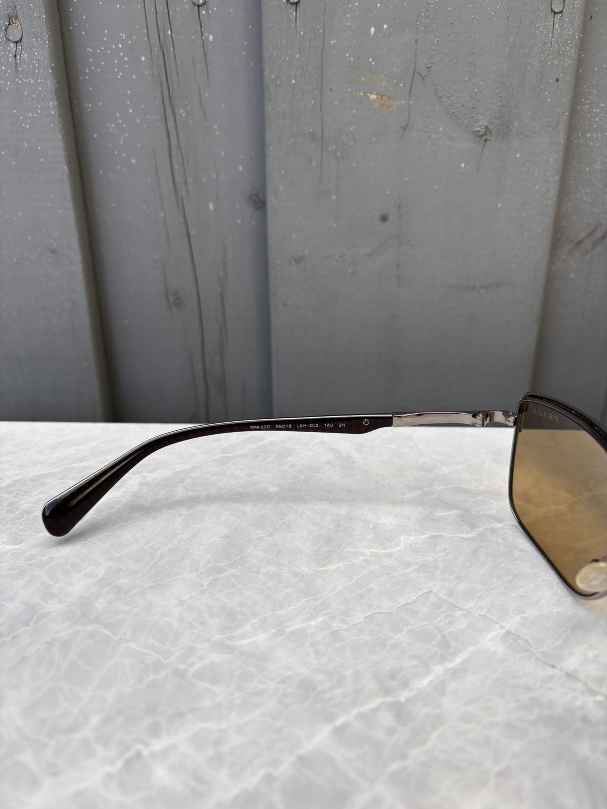 Designer × Prada Prada Sunglasses SPR 50Q Metal Chrome Aviator Wayfarer Bar Size ONE SIZE - 15 Thumbnail