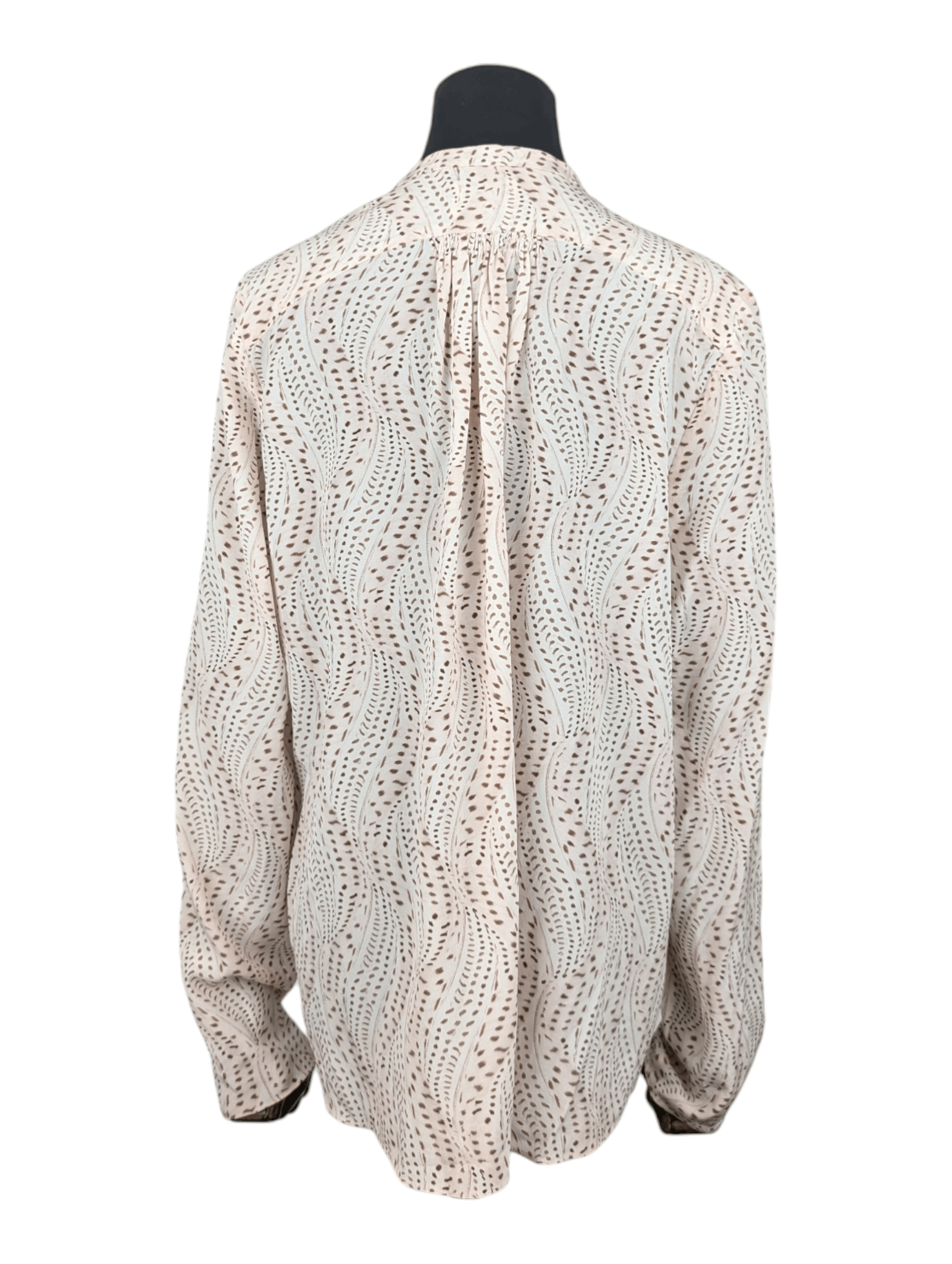 Isabel Marant Isabel Marant Beige Printed Long Sleeve Silk Top Size XS / US 0-2 / IT 36-38 - 2 Thumbnail