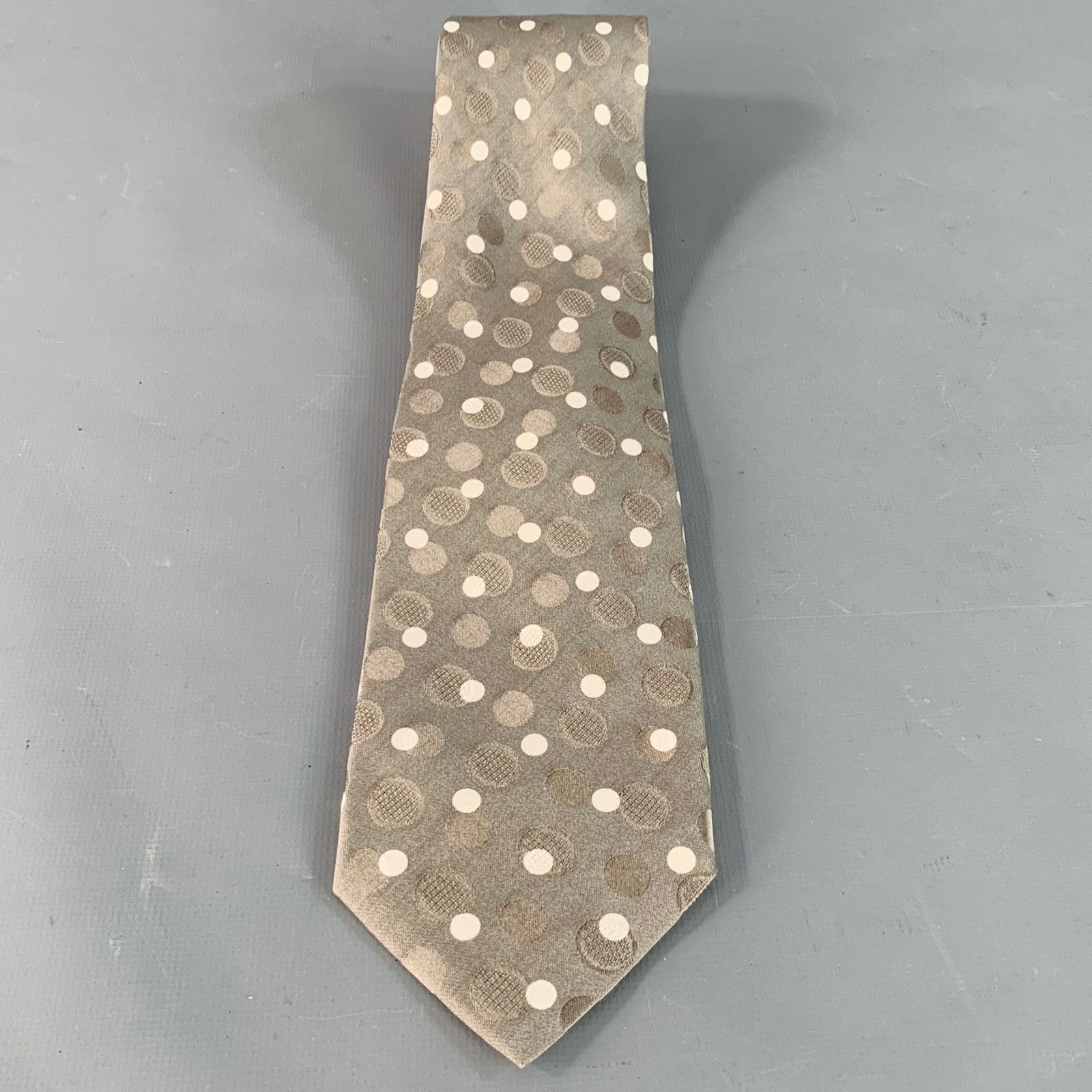 Gianfranco Ferre GIANFRANCO FERRE One Size Grey White Dots Silk Tie Size ONE SIZE - 3 Thumbnail