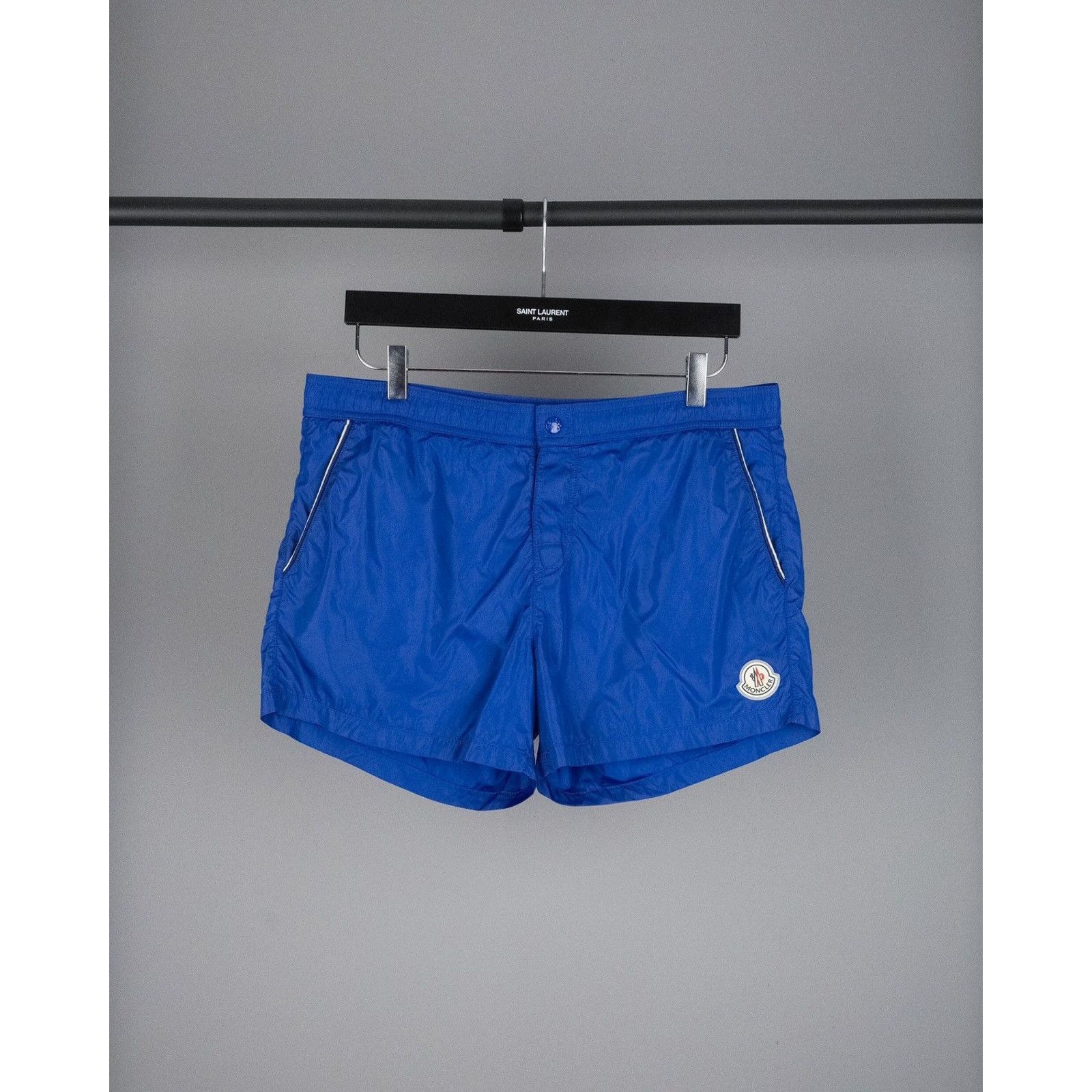 Moncler Moncler classic logo light blue nylon swim shorts Size US 34 / EU 50 - 1 Thumbnail