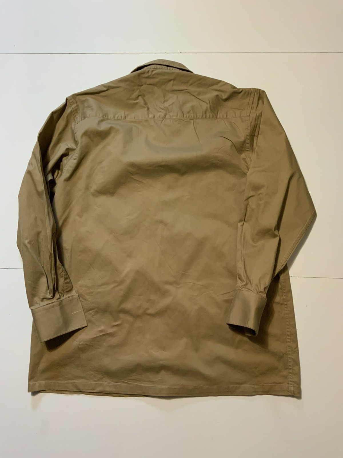 Vintage Vintage 60s 70s Khaki Workwear Sawtooth Button Shacket Shirt Size US L / EU 52-54 / 3 - 2 Thumbnail