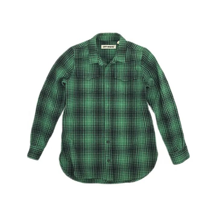 Off-White OFF-WHITE Green Plaid Casual Long Sleeve Shirt 0079 Size US XS / EU 42 / 0 - 1 Thumbnail