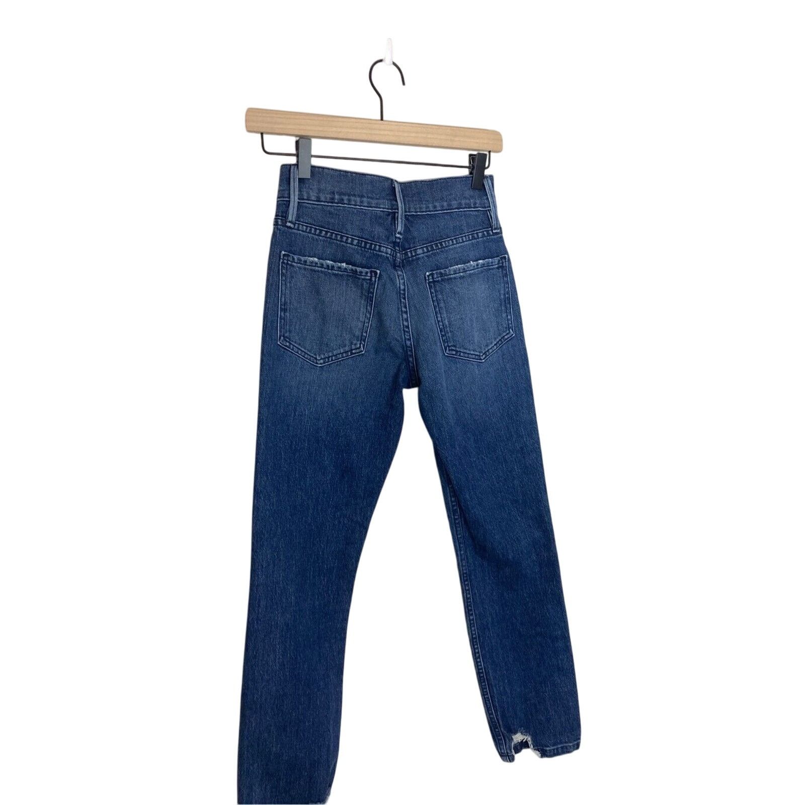 Frame Frame Le Sylvie Slender Straight Leg Jeans Heritage Raw Hem Size 24" / US 00 / IT 34 - 7 Thumbnail
