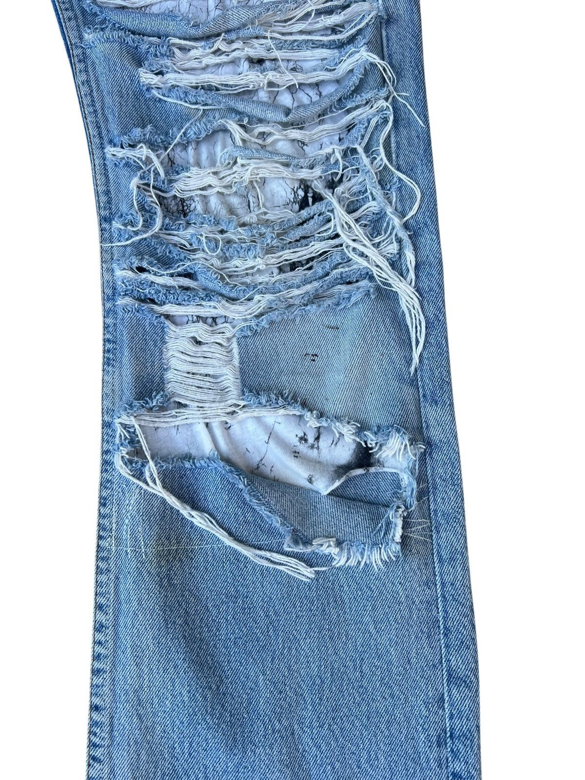 Vinti Andrews Vinti Andrews X Levi’s 501 Trashed Distressed Denim Jeans Size US 30 / EU 46 - 9 Thumbnail