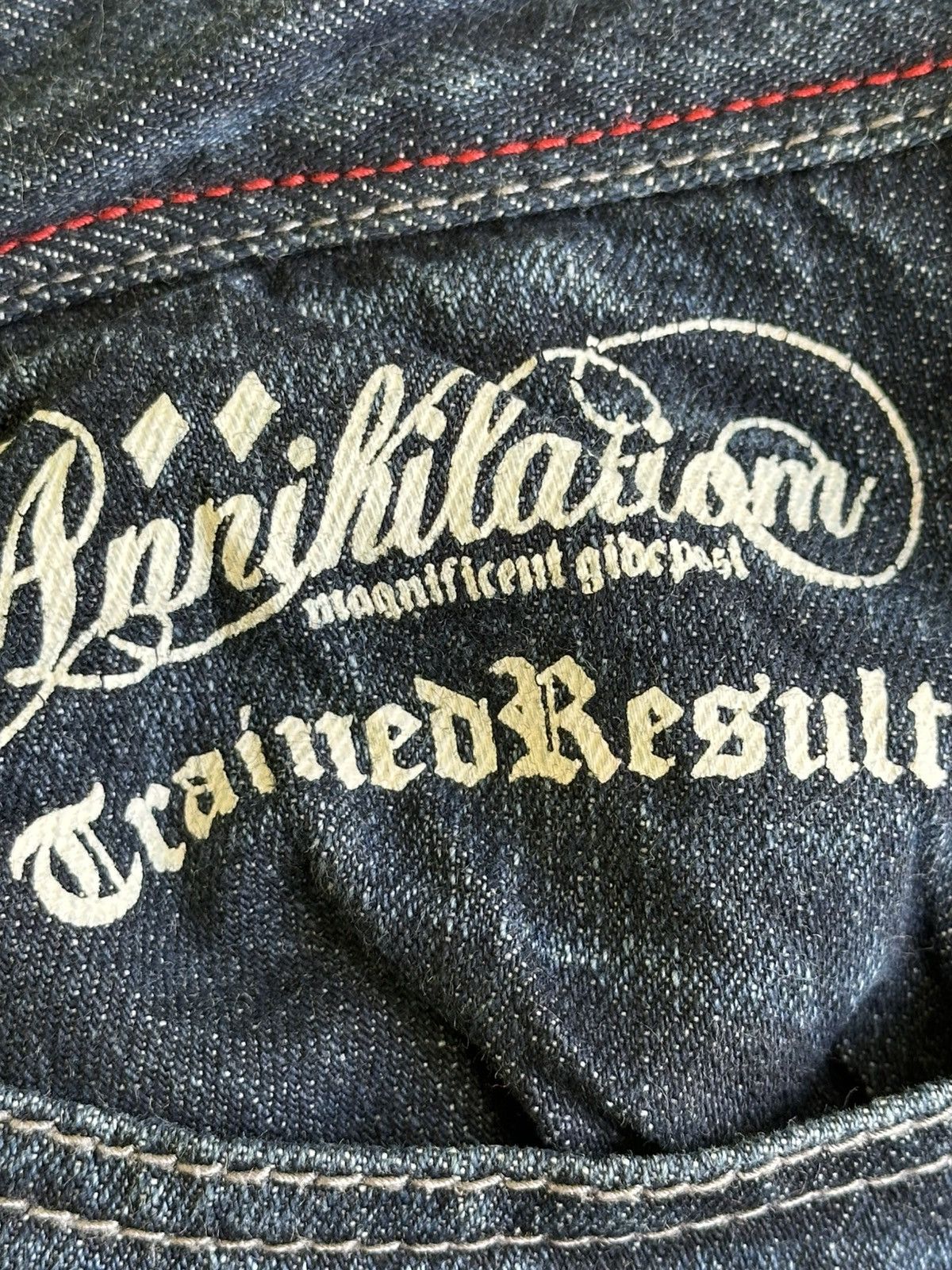 Le Grande Bleu (L.G.B.) Skull Bones Mild Life Denim Honeycomb. Size US 32 / EU 48 - 10 Thumbnail