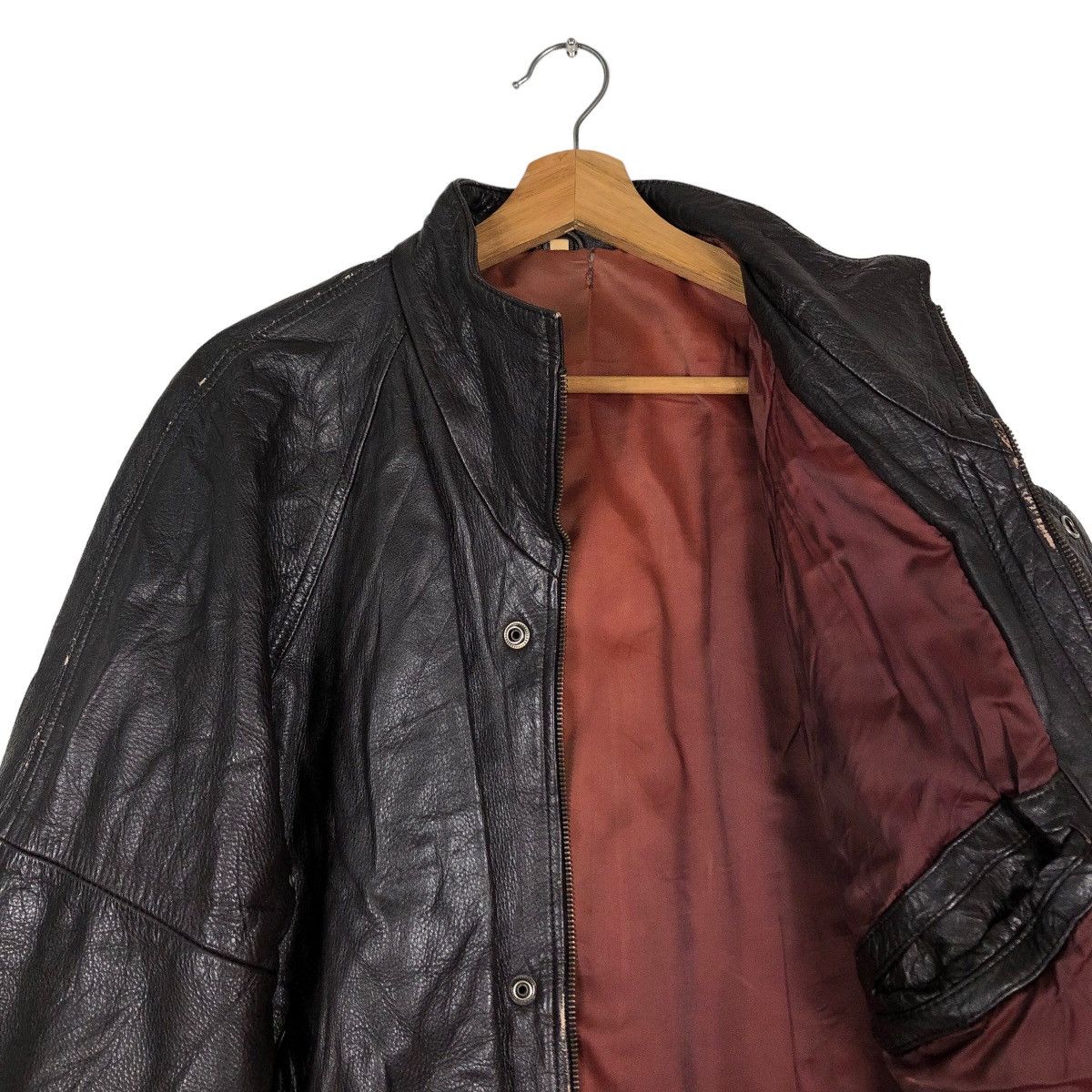 Japanese Brand 🔥Vintage Biker Leather Jacket Military Design Issey Miyake Size US M / EU 48-50 / 2 - 12 Thumbnail