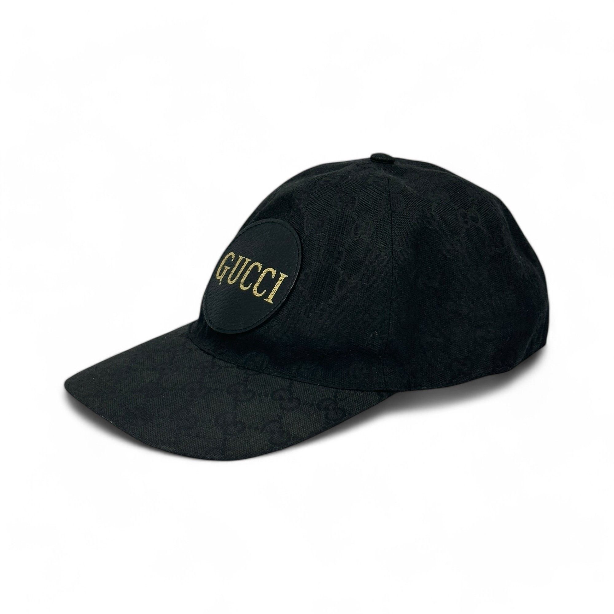 Gucci Gucci Hat GG Monogram Leather Patch Logo Black Size ONE SIZE - 1 Thumbnail