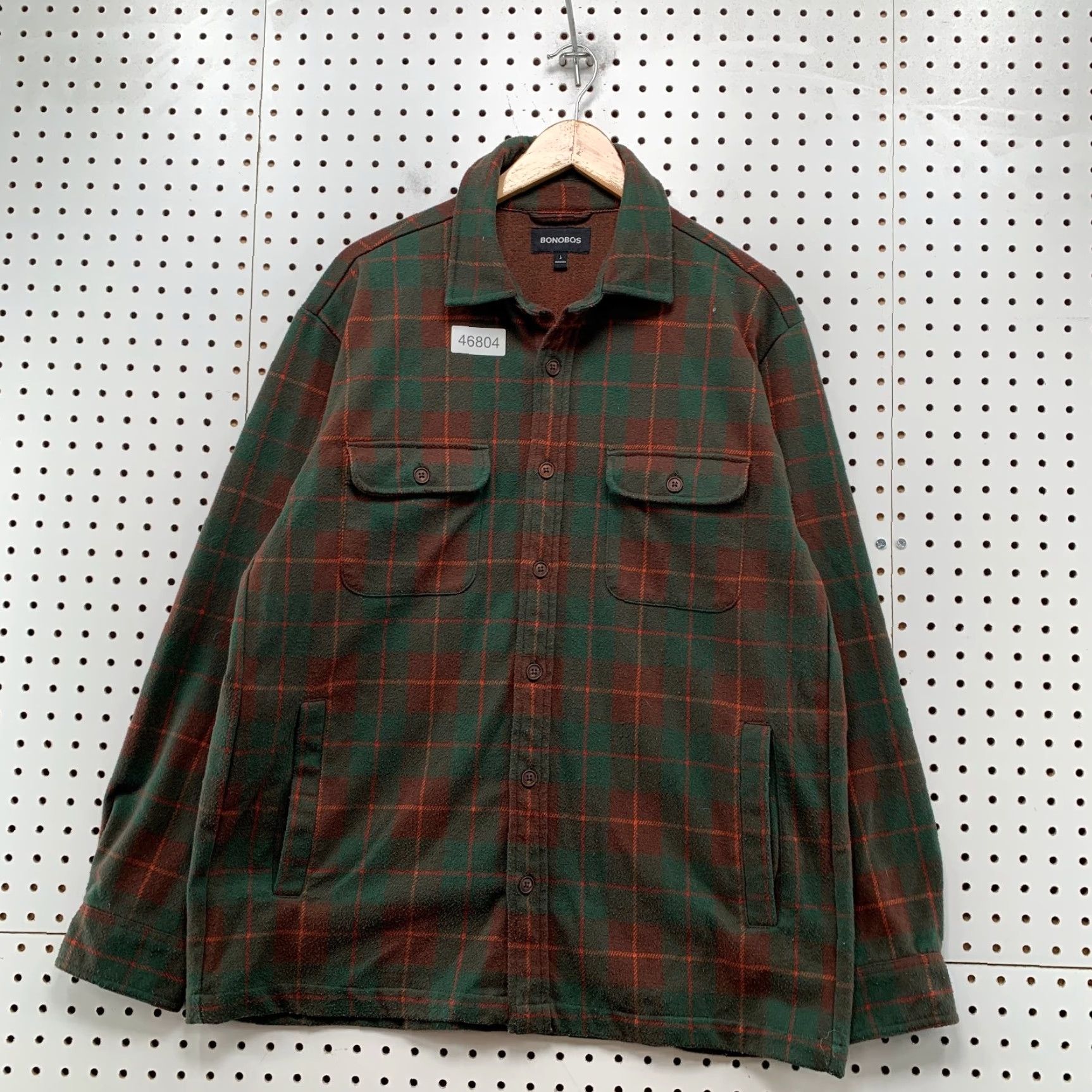 Bonobos Bonobos Button Shirt Jacket Mens Large Green Plaid Flannel Sportsman Shacket Size US L / EU 52-54 / 3 - 2 Thumbnail