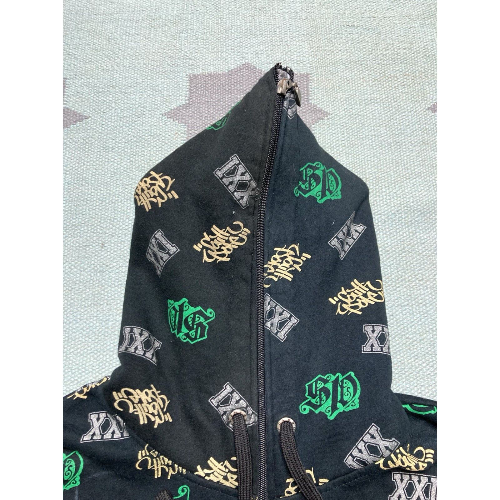 Southpole Vtg y2k Southpole Hoodie Full Zip All Over Print Streetwear Hip Hop Graffiti XL Mens Black Size US XL / EU 56 / 4 - 7 Thumbnail