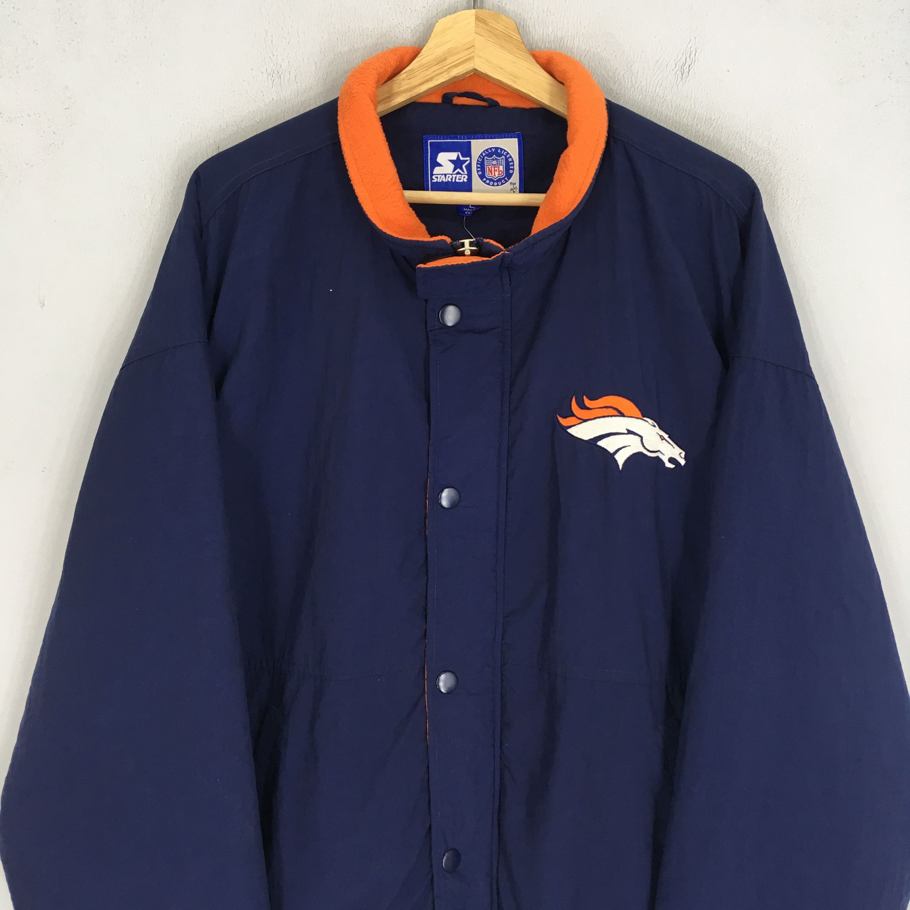 NFL Vintage 90's Denver Broncos Starter NFL Team Varsity Jacket Size US L / EU 52-54 / 3 - 4 Thumbnail