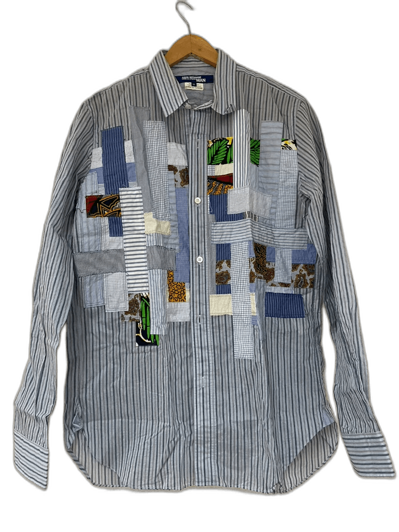 Junya Watanabe Junya Watanabe Man Striped Patchwork Shirt Size M / US 6-8 / IT 42-44 - 1 Thumbnail