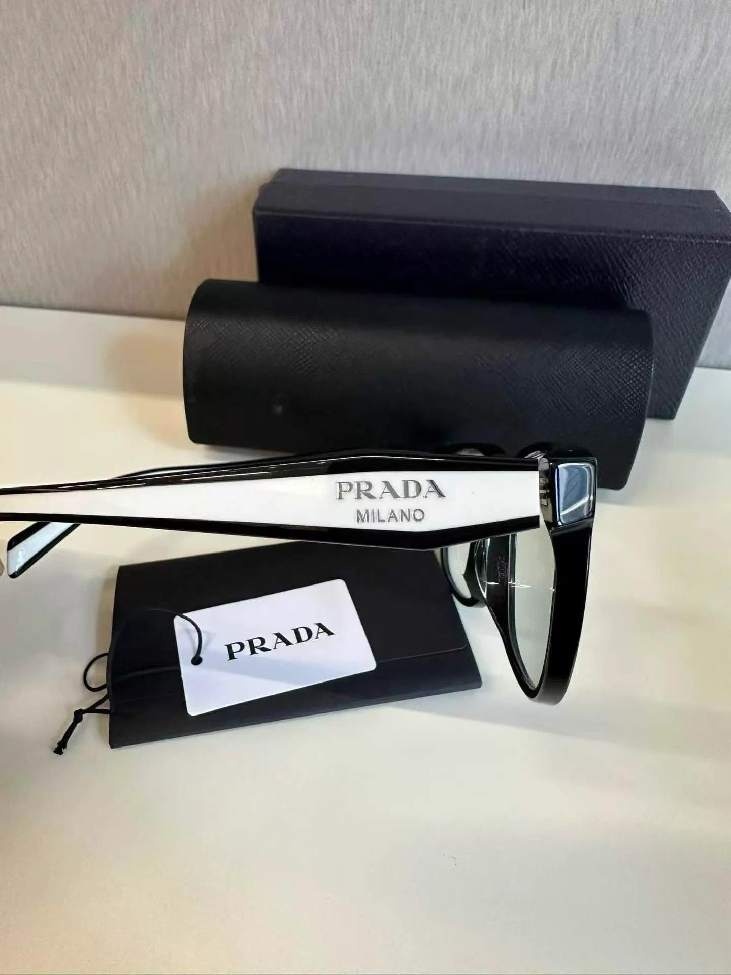 Prada PRADA AK810 B&W Face-Slim No-Makeup Glasses w/Box Size ONE SIZE - 6 Thumbnail