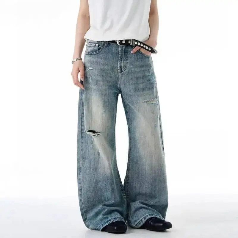 Jean Distressed Vintage Wide Leg Street Jeans Size US 32 / EU 48 - 4 Thumbnail