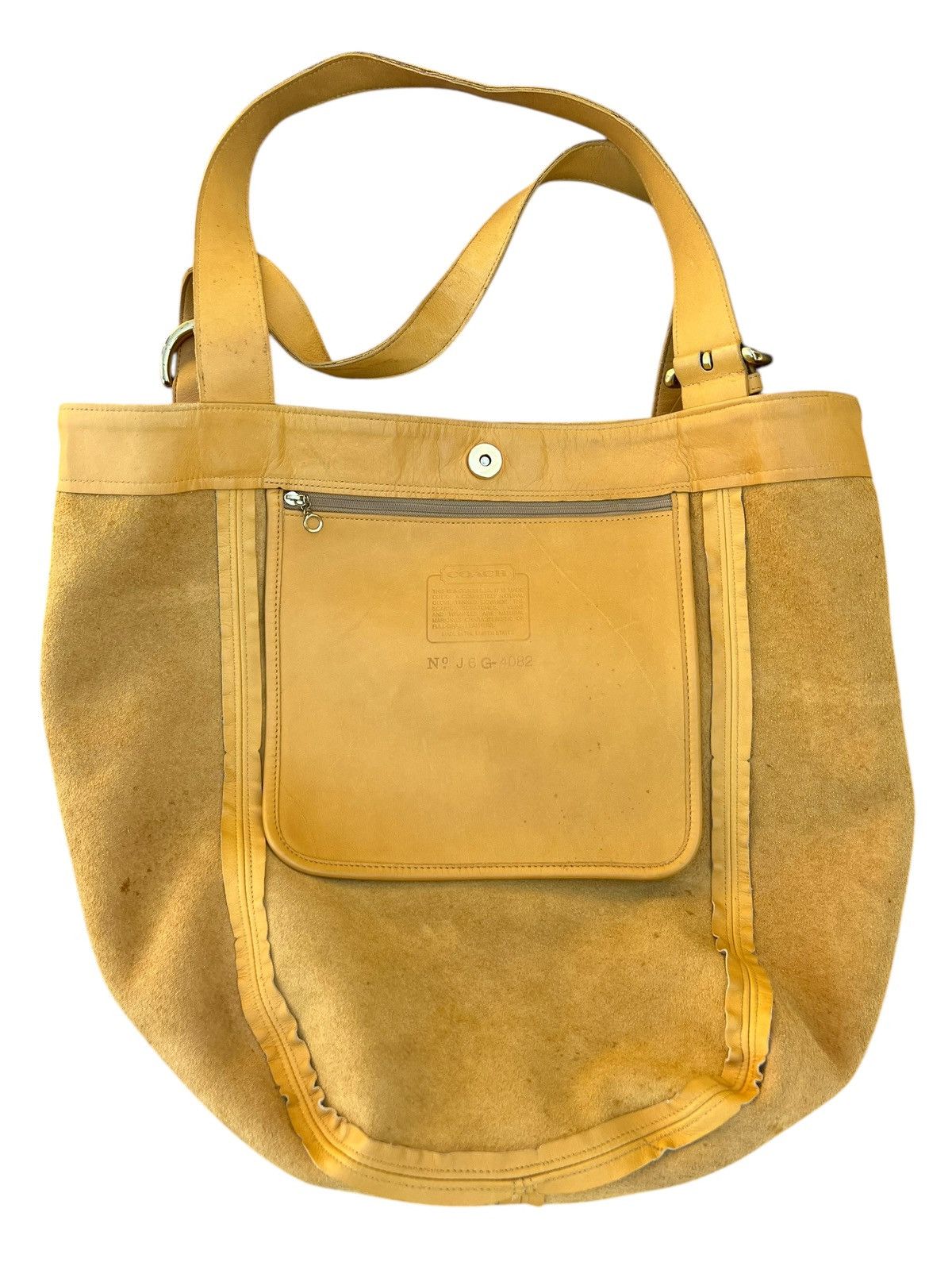 Leather Vintage 90s COACH Scratches Stains Patina Leather Tote Bag Size ONE SIZE - 21 Thumbnail