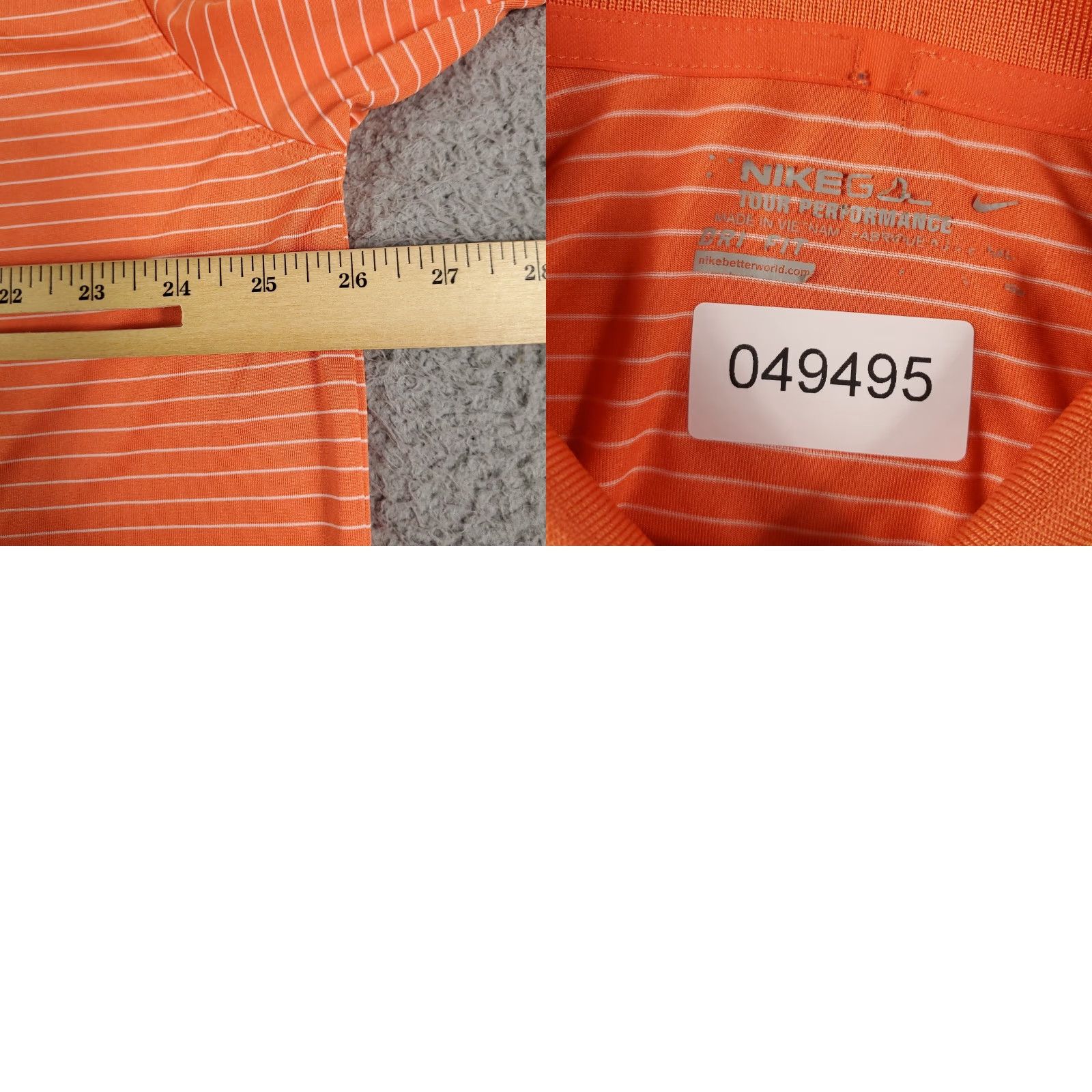 Nike Nike Polo Shirt Mens 2XL Orange Striped Golf Polo Shirt Nike Golf Casual Short Sleeve Shirt Mens Orange Striped Polo Size US XXL / EU 58 / 5 - 8 Thumbnail