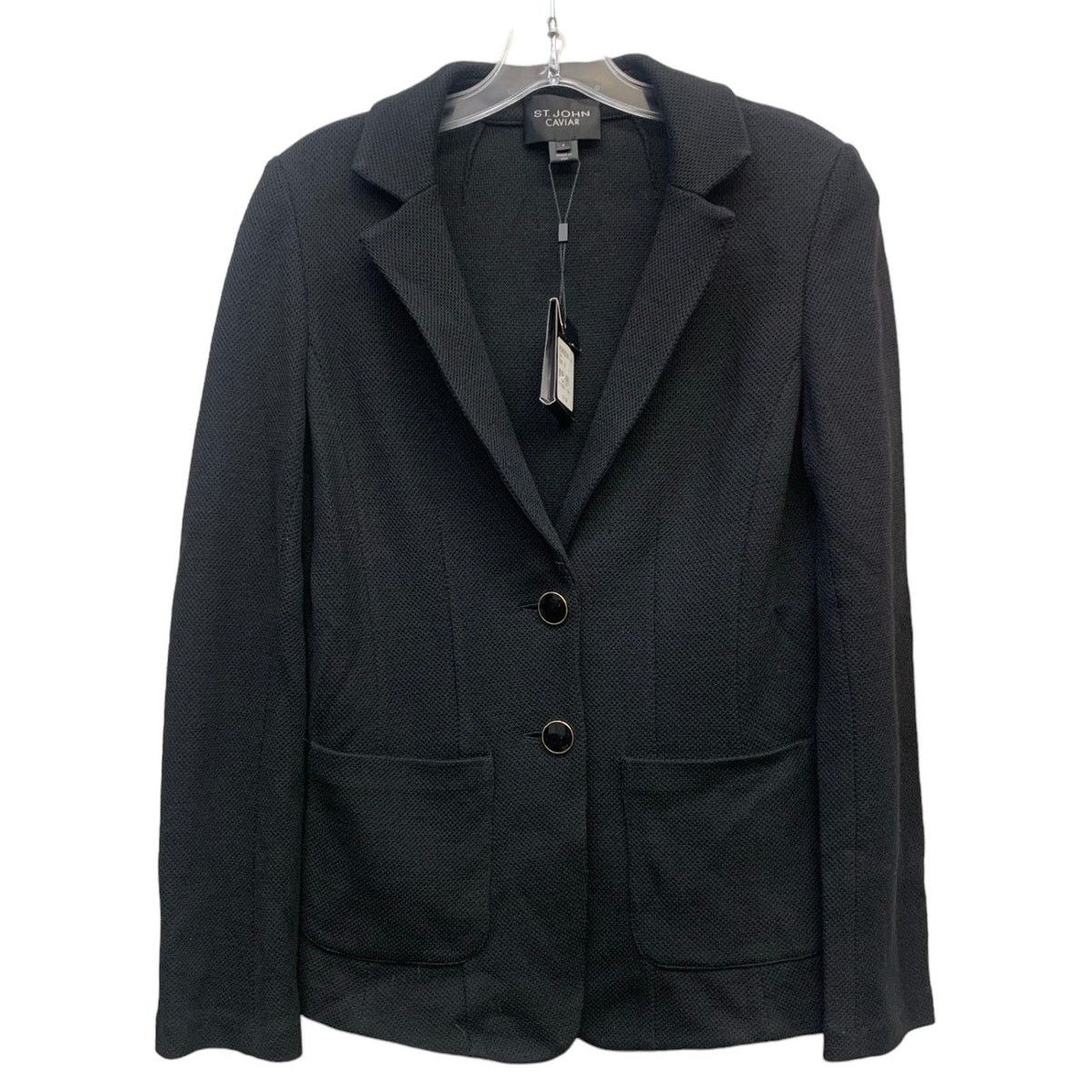 St. John NWT St. John Caviar Black Blazer 2 Button Women's SZ 6 Size M / US 6-8 / IT 42-44 - 2 Thumbnail