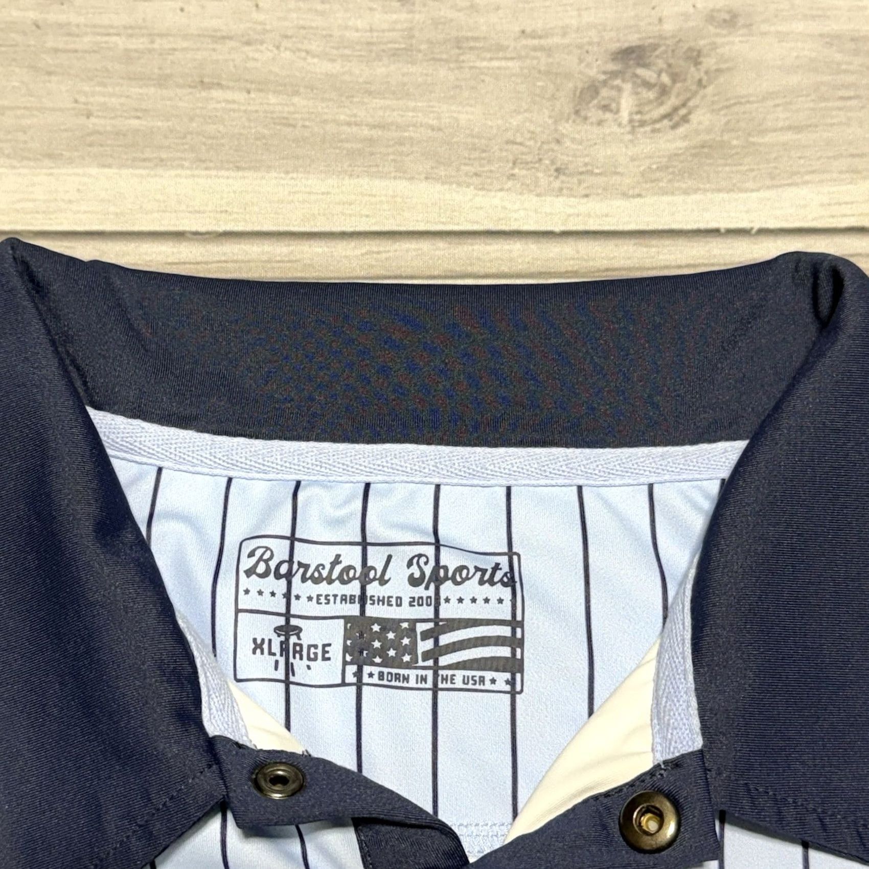Vintage Barstool Sports Polo Shirt Mens XL Blue Striped Short Sleeve Collar Button Regular Fit Golf Casual Size US XL / EU 56 / 4 - 4 Thumbnail