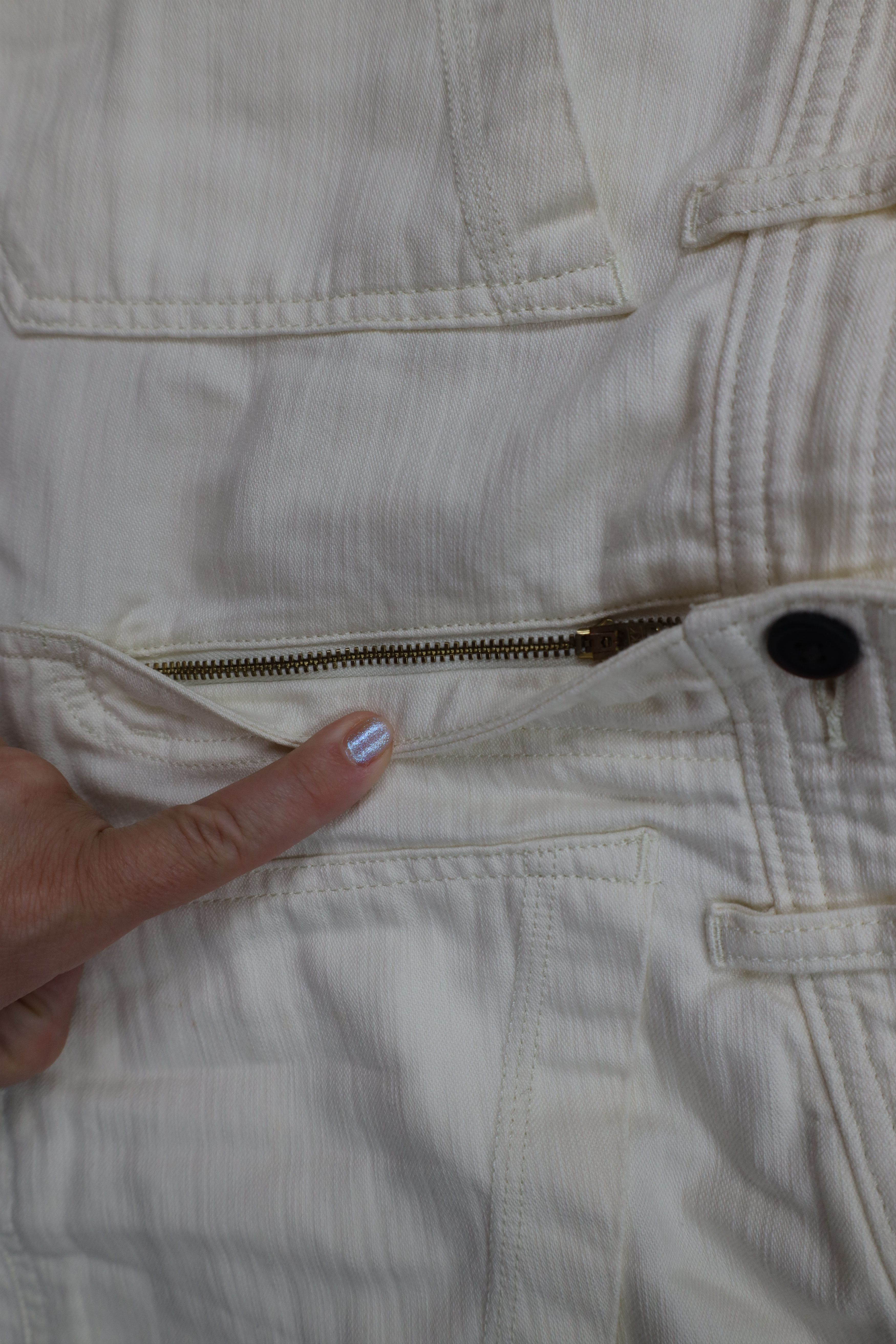 Patagonia Patagonia Flared Wide Leg Slub Woven Pants Cream Cotton Size 32" / US 10 / IT 46 - 6 Thumbnail