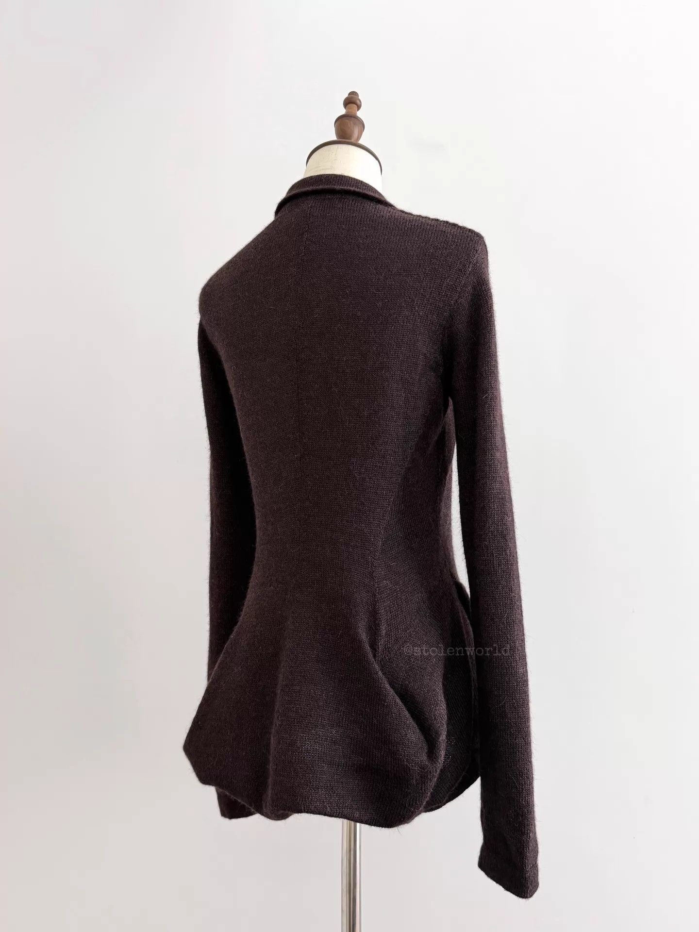Y's Y's Transformed Wool Cardigan Deep Cocoa Purple-Red Tone Size L / US 10 / IT 46 - 2 Thumbnail