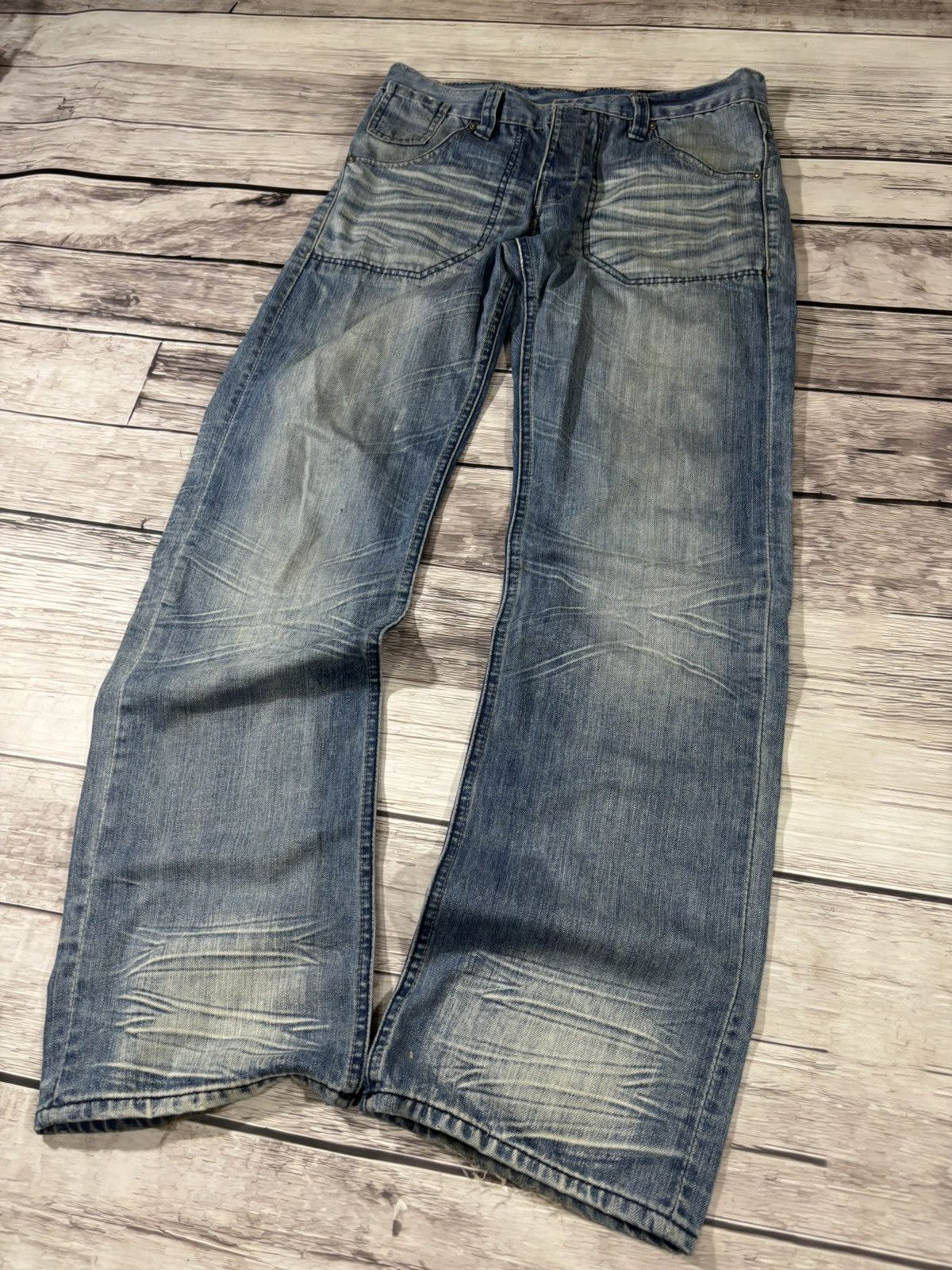 JNCO × Japanese Brand Vintage Baggy Rap sk8 Jnco Style Washed Jeans y2k Size US 32 / EU 48 - 3 Thumbnail