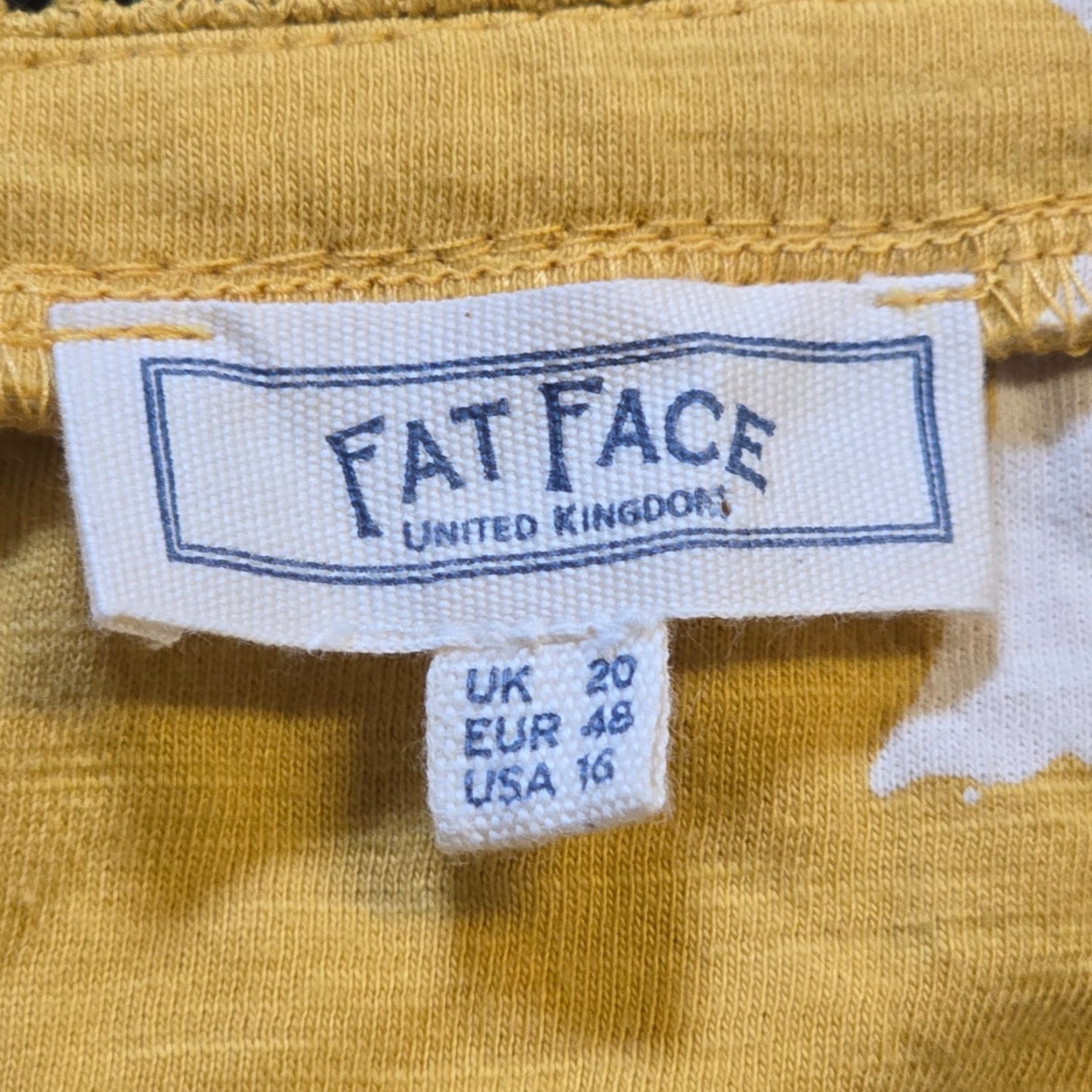 FatFace Fat Face Top Womens 16 Yellow Floral V Neck Short Sleeve Tie Boho Casual Shirt Size XXL / US 16-18 / IT 52-54 - 3 Thumbnail