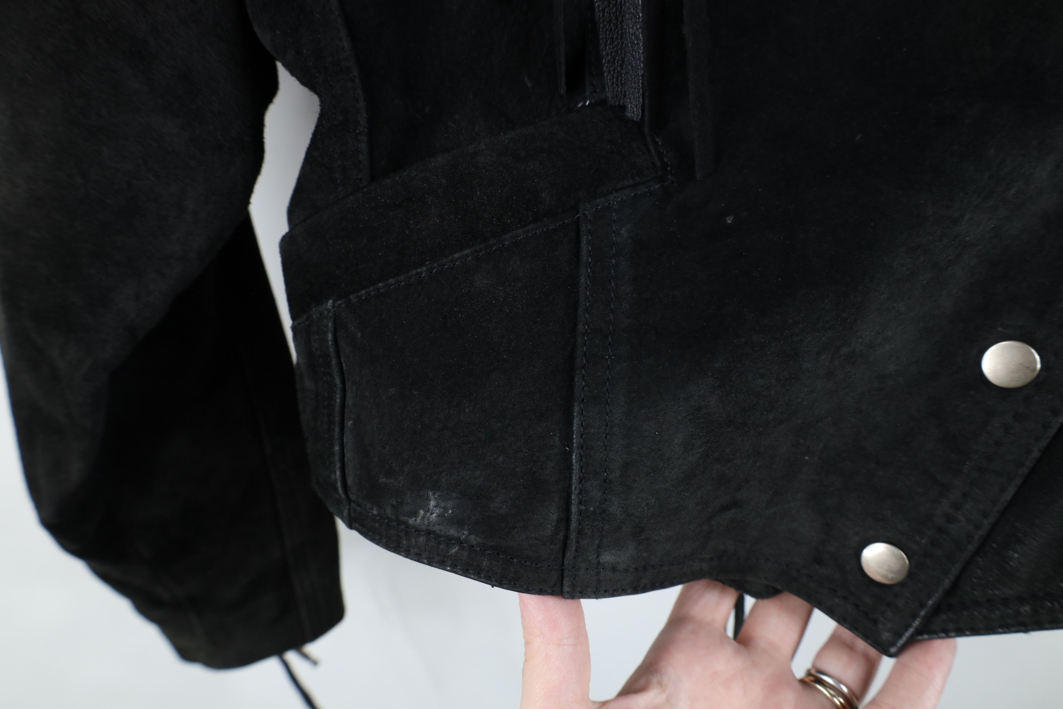 Vintage Vintage 90s Streetwear Western Suede Leather Jacket Black Size M / US 6-8 / IT 42-44 - 5 Thumbnail