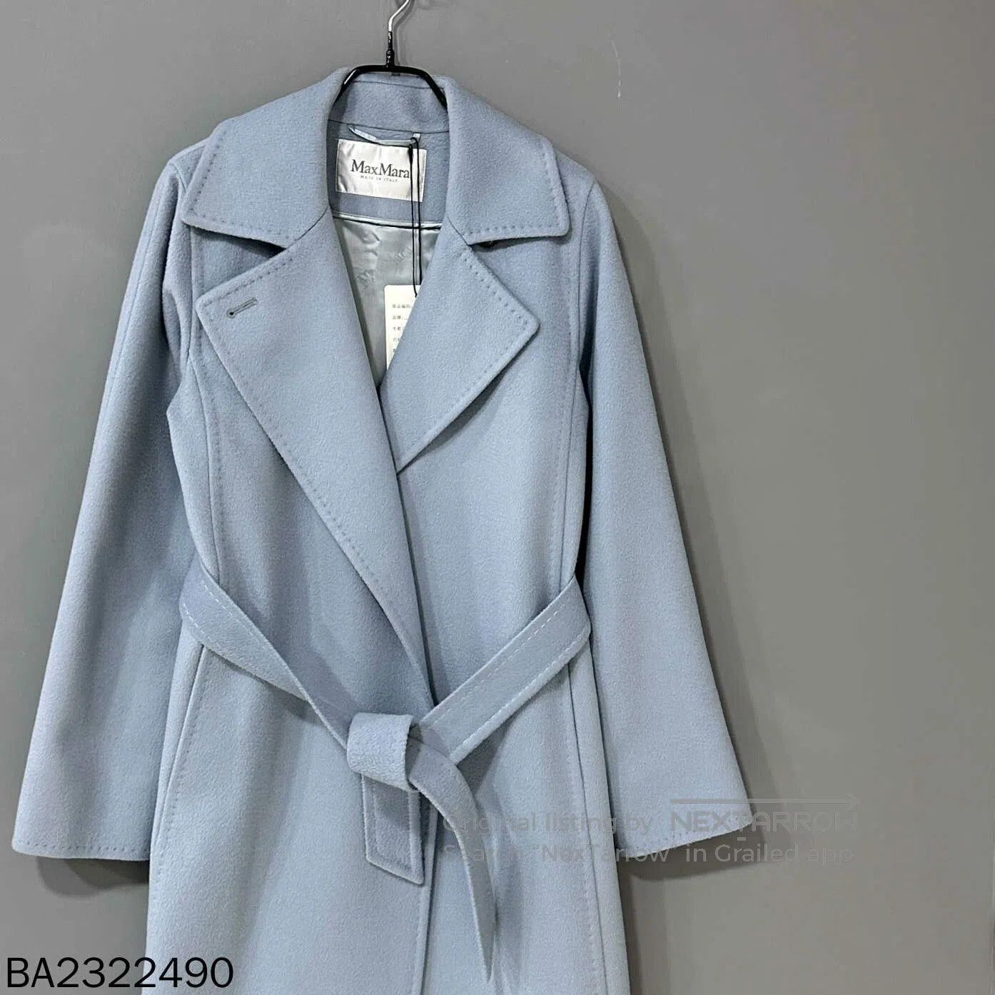 Other Manuela Light Blue Long Coat by MaxMara. Size US L / EU 52-54 / 3 - 2 Thumbnail