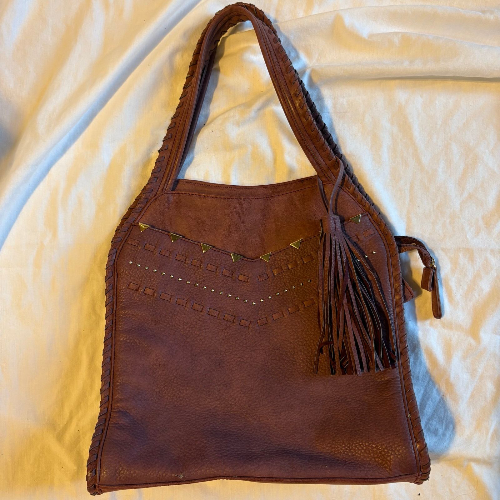 Steve Madden Steven by Steve Madden Genuine Leather Boho Tote Handbag Size ONE SIZE - 2 Thumbnail