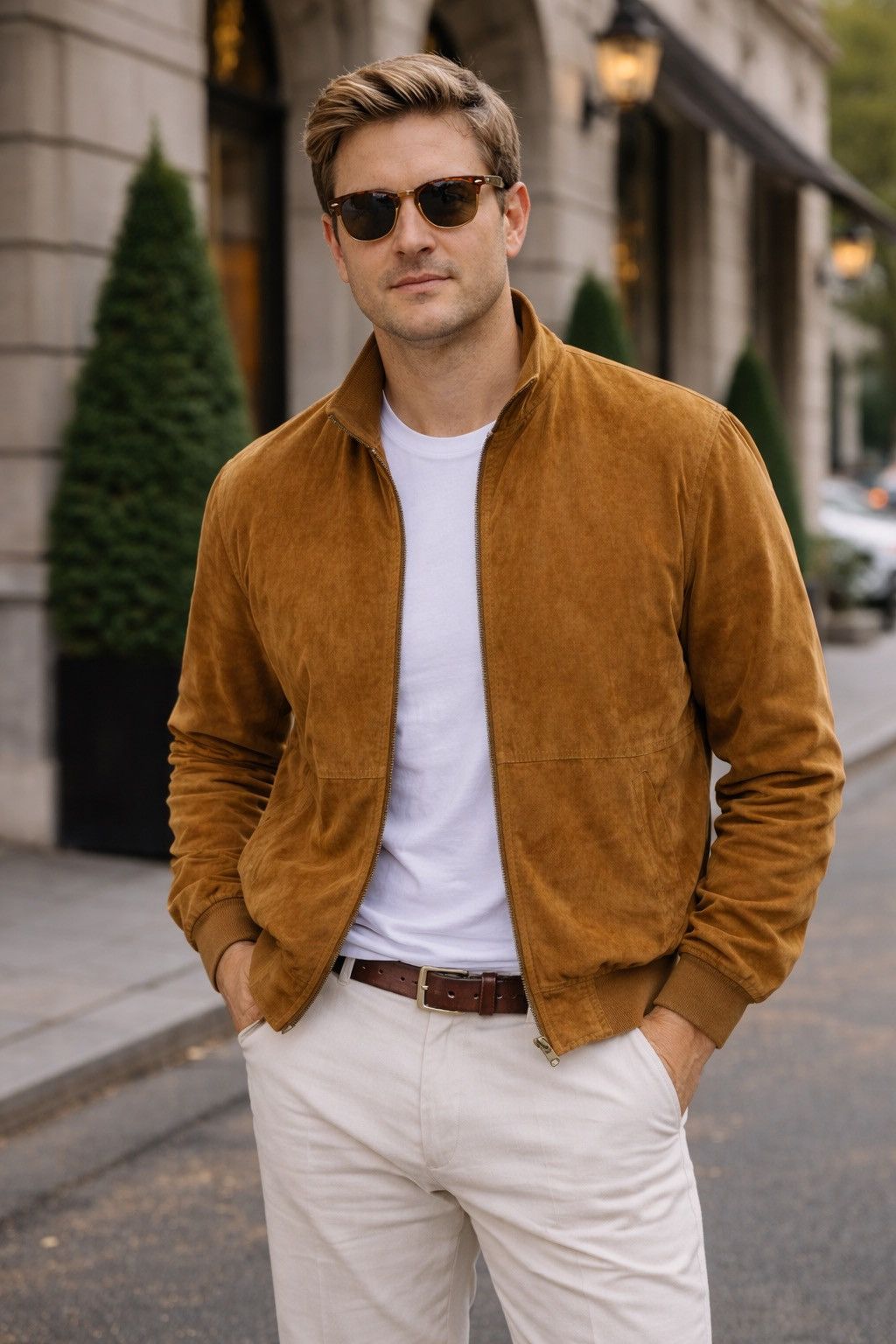 Paul Stuart Paul Stuart suede bomber jacket Size 52L - 1 Thumbnail