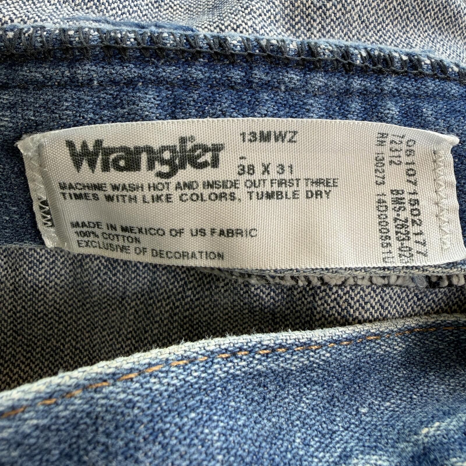 Wrangler Vintage Wrangler 13MWZ Jeans 38x31 Faded Y2K Cowboy Size US 38 / EU 54 - 5 Thumbnail