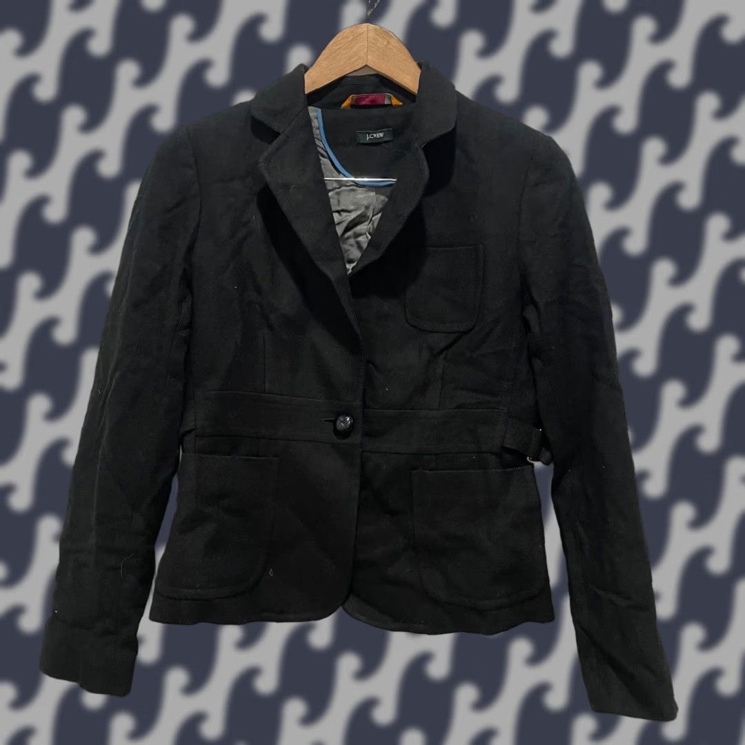 J.Crew J.Crew Blazer Women 4 Single-Breasted Wool Blend Black Notch Lapel Tailored Blazer Jacket Long Sleeve Regular Size 4 35 in Chest Size S / US 4 / IT 40 - 1 Thumbnail