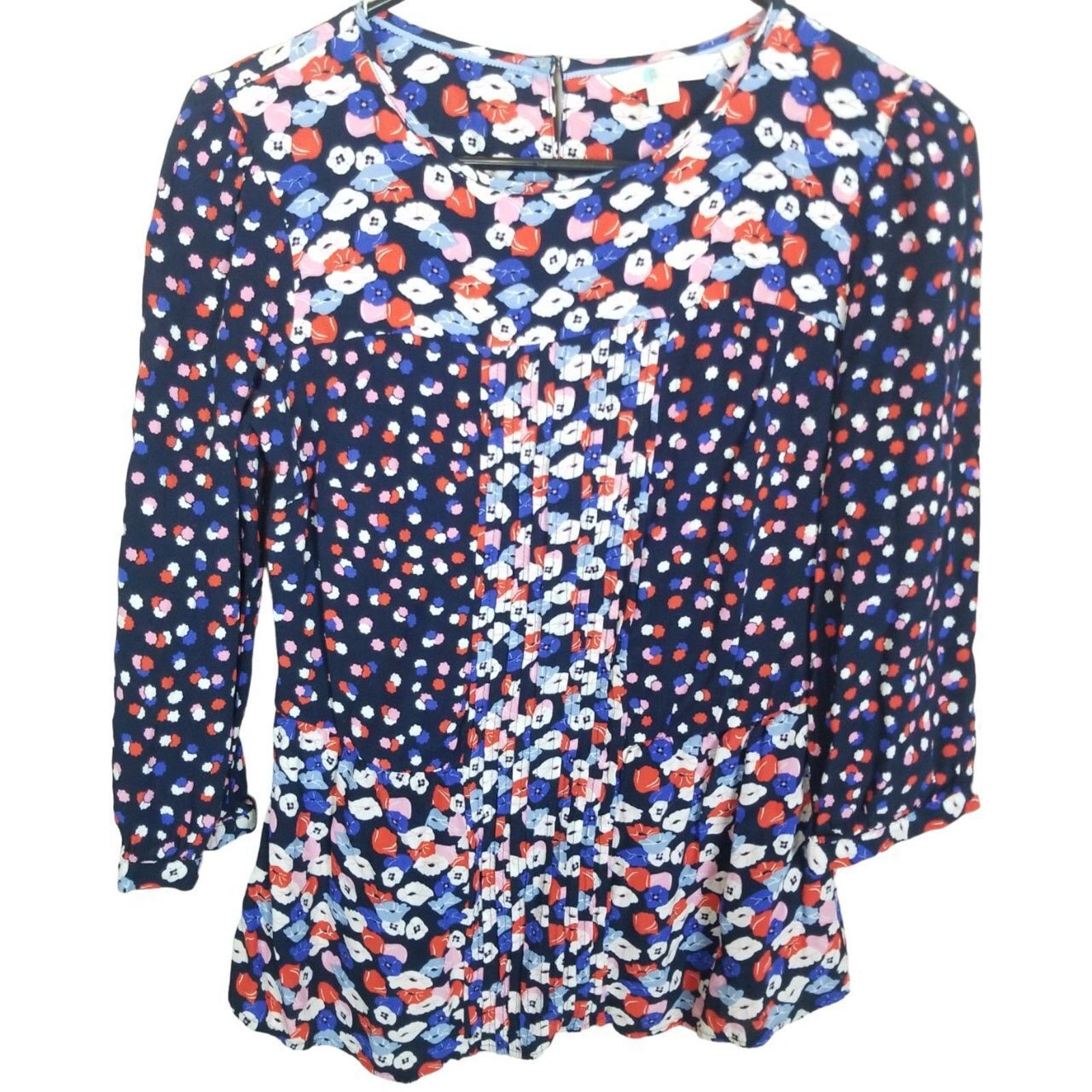 Boden Boden Womens Hotchpotch Ditsy Floral Top Size 2 Pintuck Size XS / US 0-2 / IT 36-38 - 2 Thumbnail