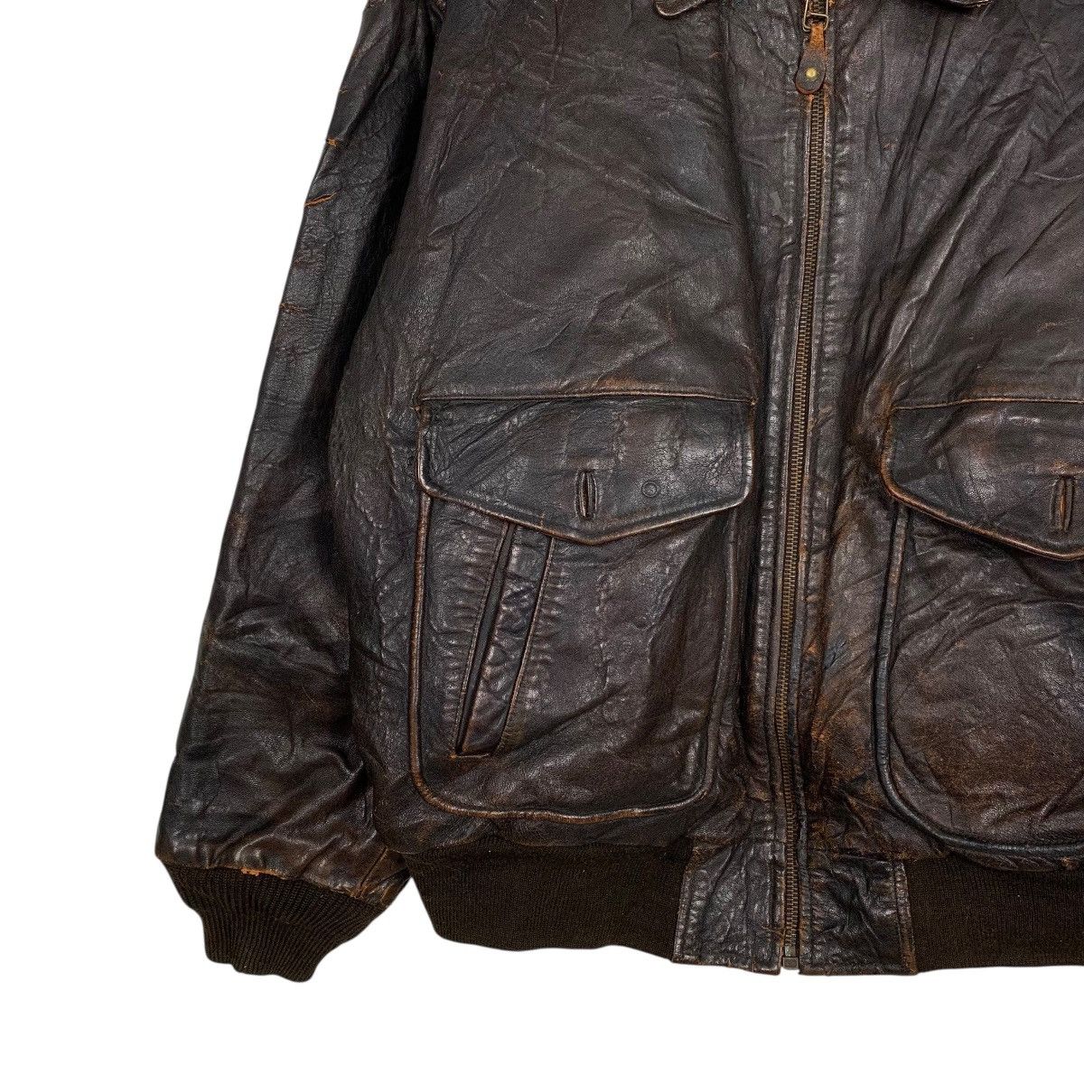 Japanese Brand D Homme A Homme Military Flight Leather Jacket Size US M / EU 48-50 / 2 - 3 Thumbnail
