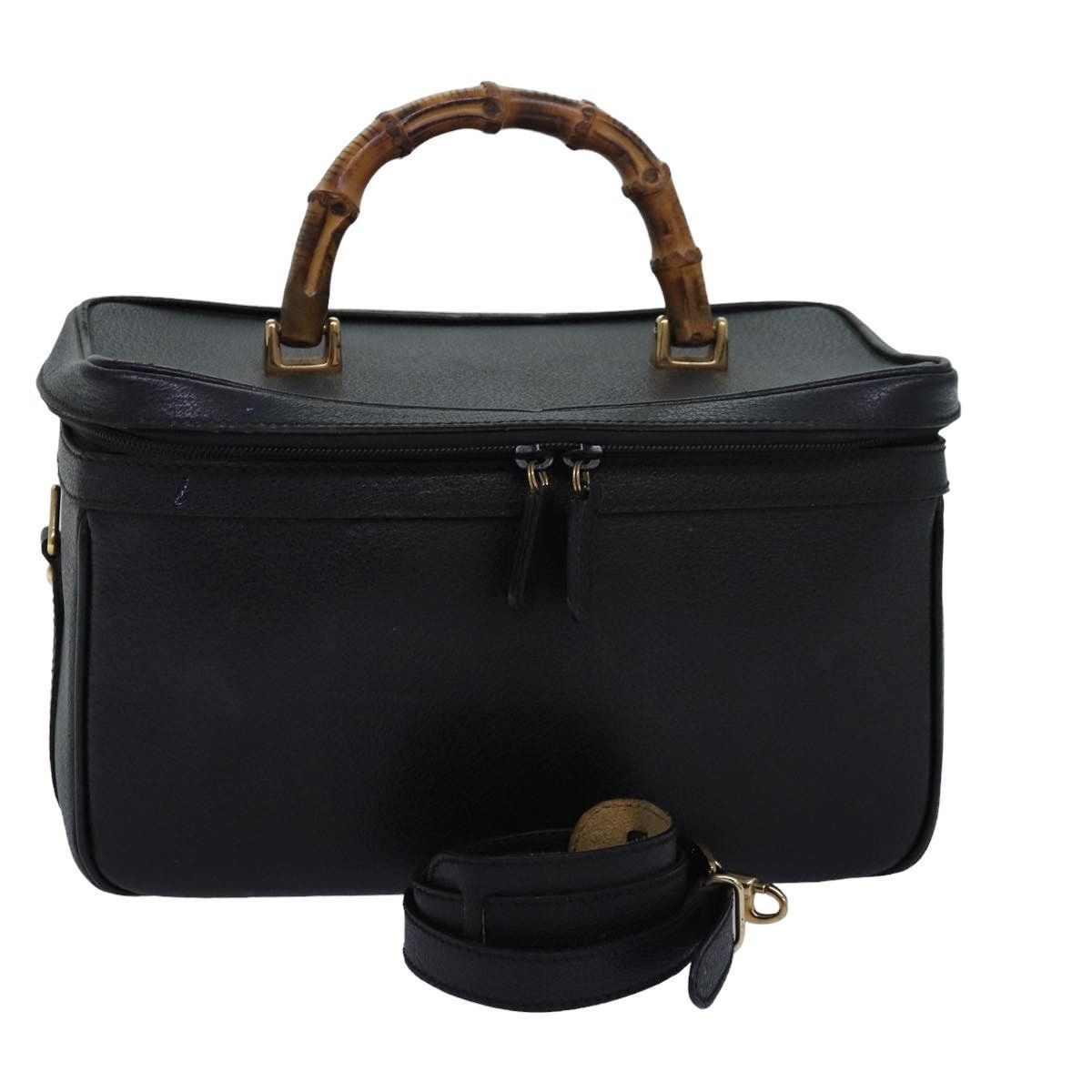 Gucci GUCCI Bamboo Vanity Hand Bag Leather Black 013 2122 013 2122 Size ONE SIZE - 1 Thumbnail