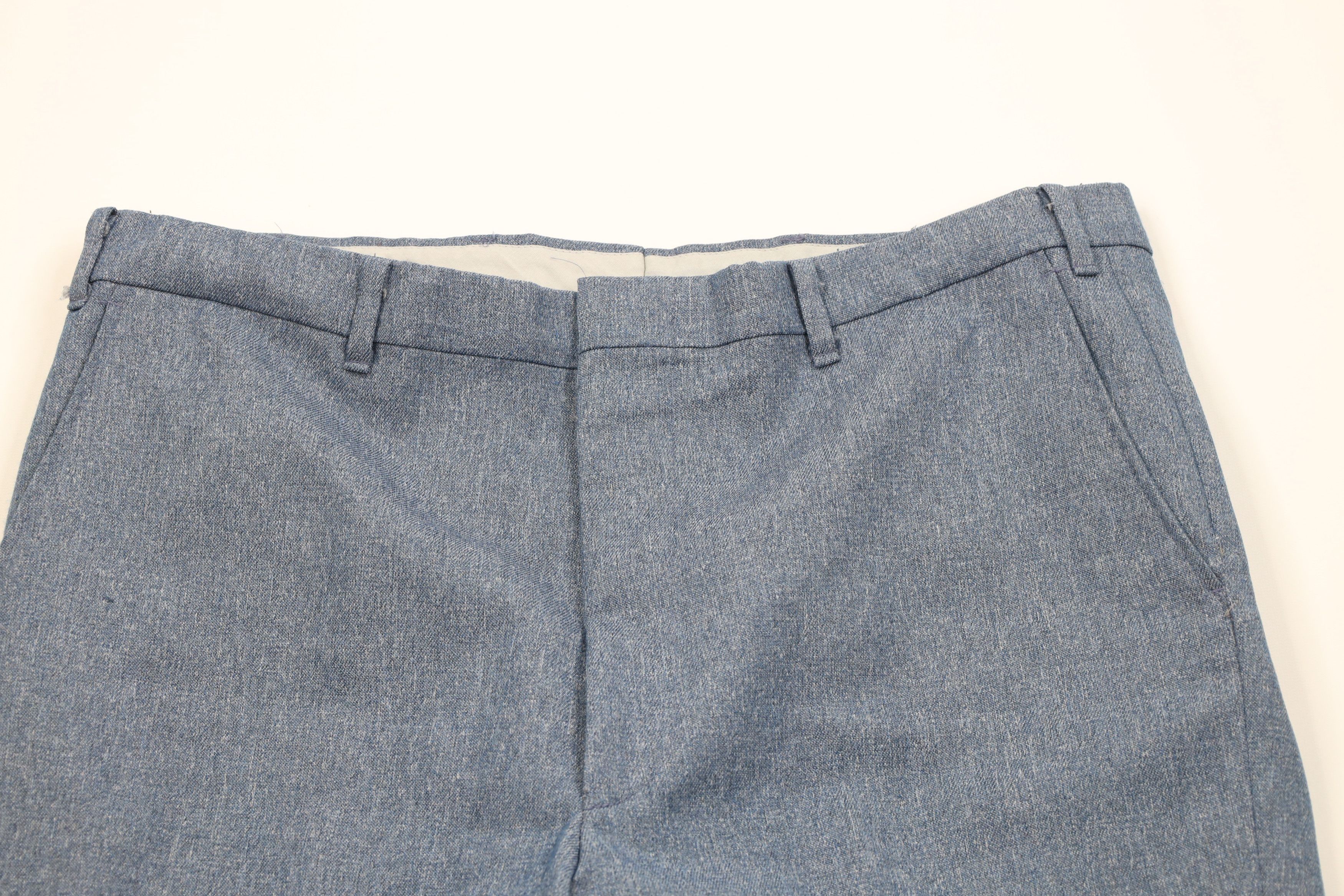 Vintage Vintage 70s Streetwear Knit Wide Leg Chino Pants Blue USA Size US 38 / EU 54 - 2 Thumbnail