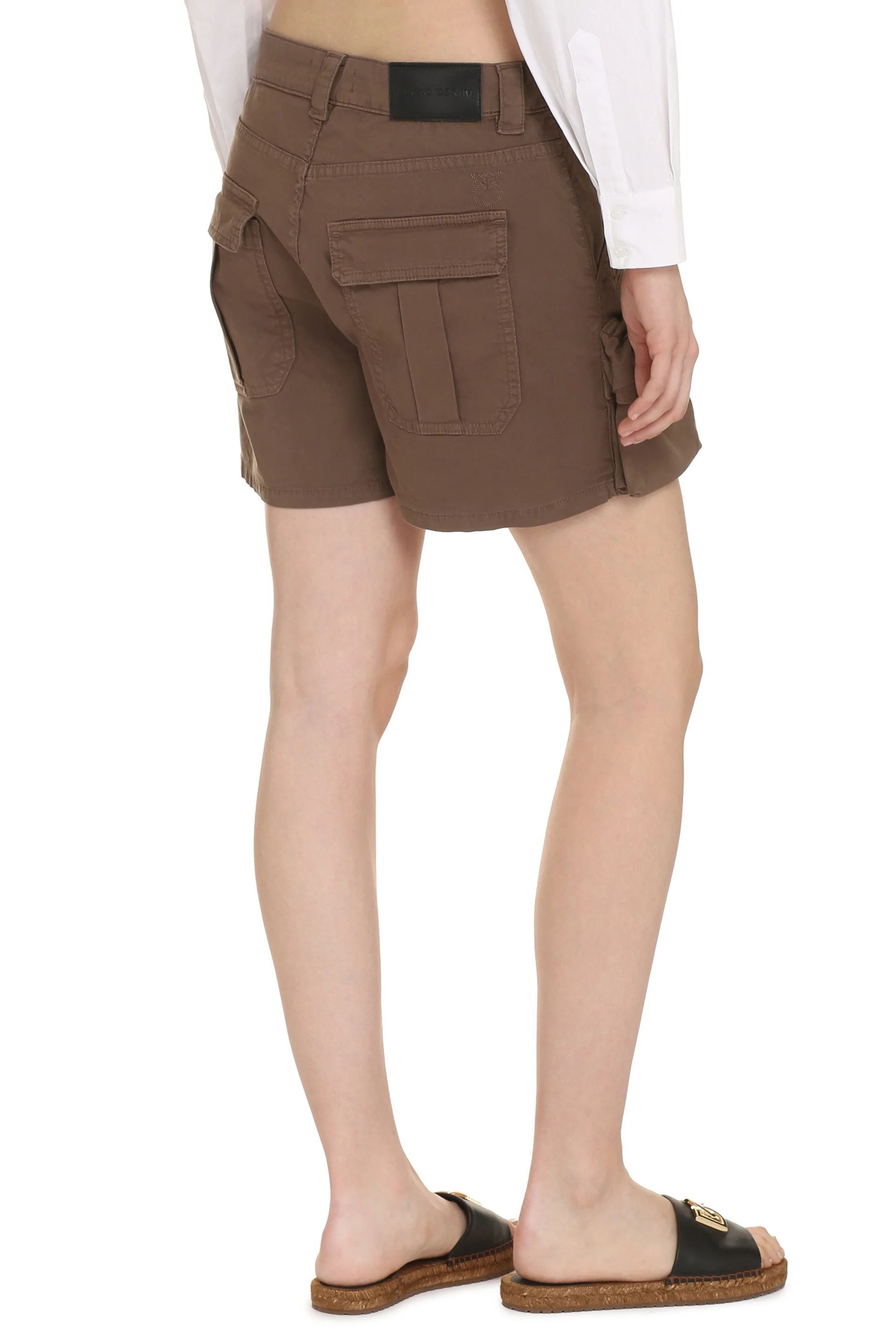 Pinko o1s22i1n0824 Porta Cargo Shorts in Brown Size 27" / US 4 / IT 40 - 4 Thumbnail