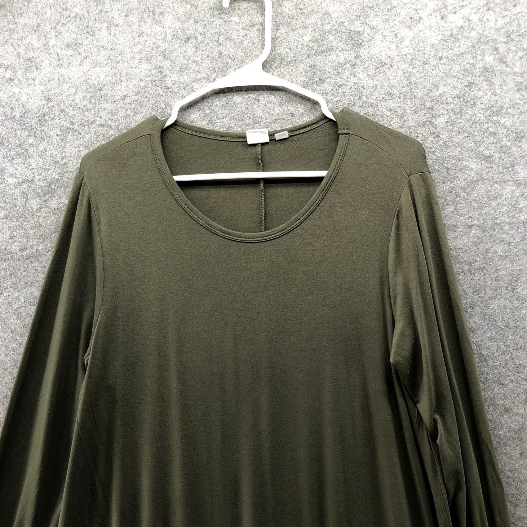 Gap Gap Long Sleeve Rayon Swing Dress Womens L Moss Green Jersey Knit Pullover Size L / US 10 / IT 46 - 3 Thumbnail