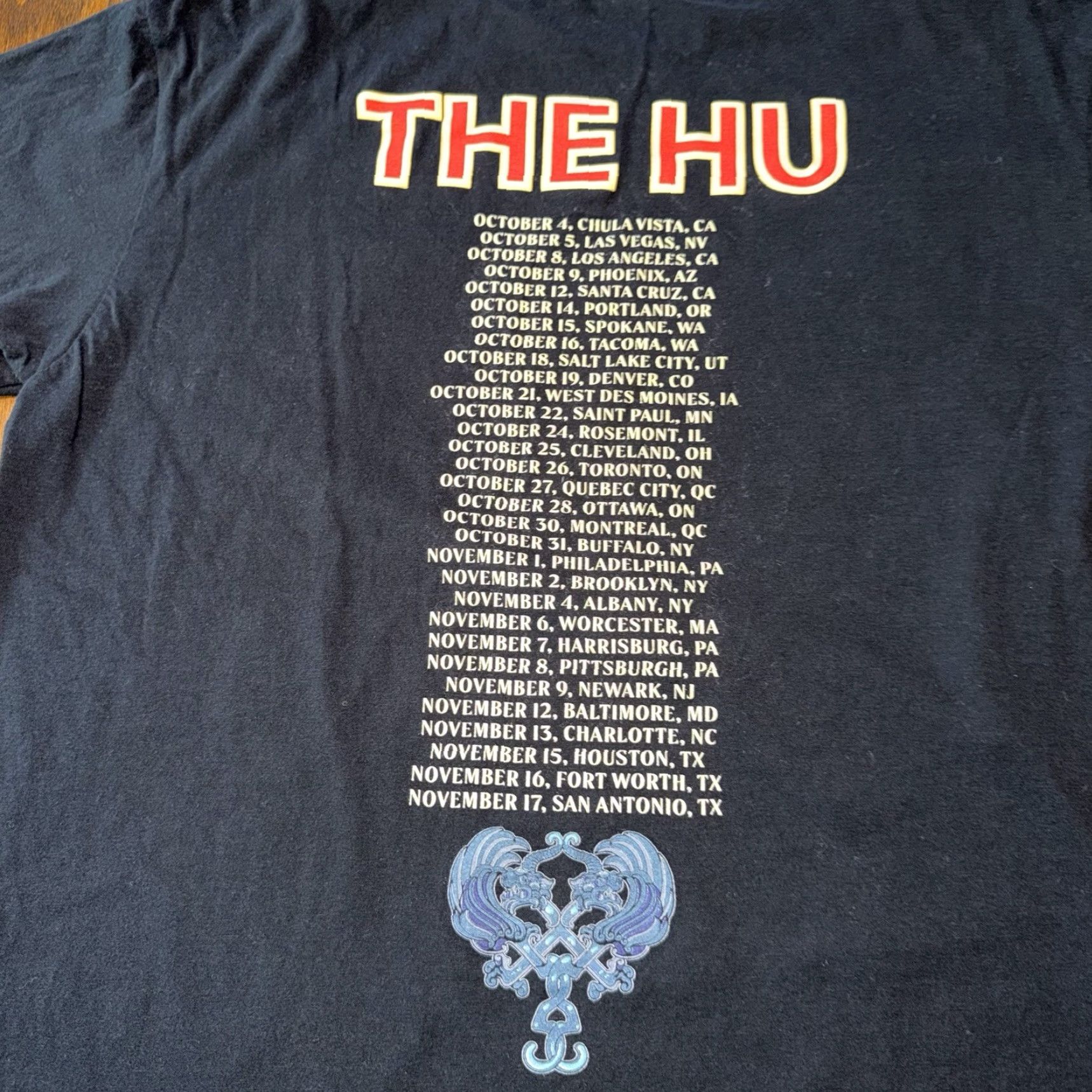 Gildan The HU 2024 Tour Concert T-shirt XL Double Sided Black Skull Wings Mens T-Shirt Band Rock Gildan Black Cotton Short Sleeve Crew Neck Vintage: No Size US XL / EU 56 / 4 - 6 Thumbnail