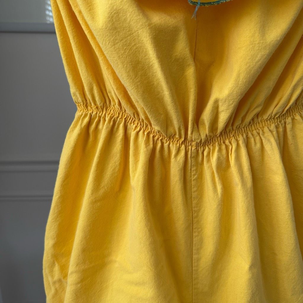 Vintage Vintage 80s Maurice Michaels Yellow Romper Ruffle M L Size 32" / US 10 / IT 46 - 4 Thumbnail