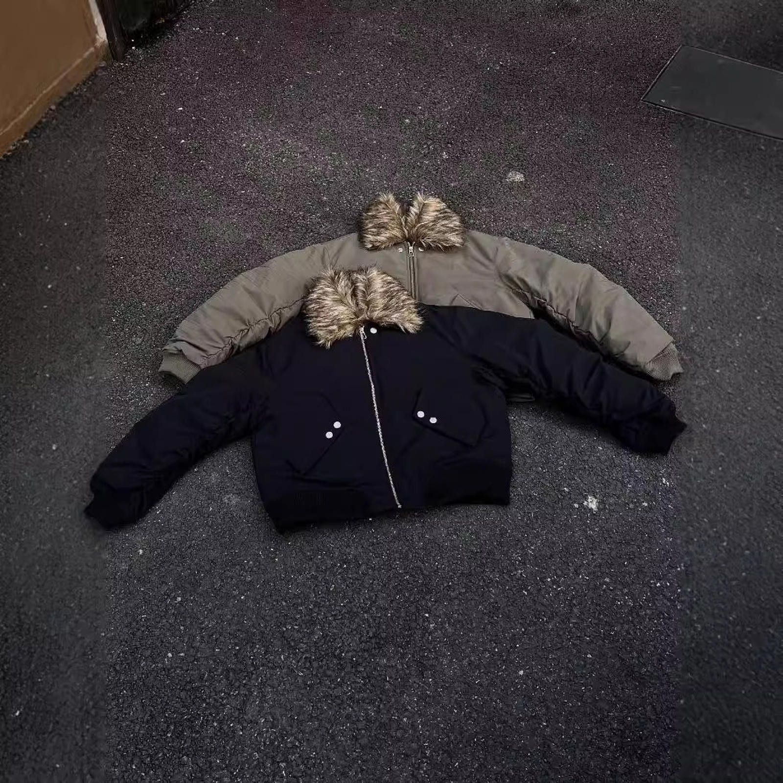 Japanese Brand Bomber Jacket with Faux Fur Collar, Mens Outerwear Size US M / EU 48-50 / 2 - 5 Thumbnail