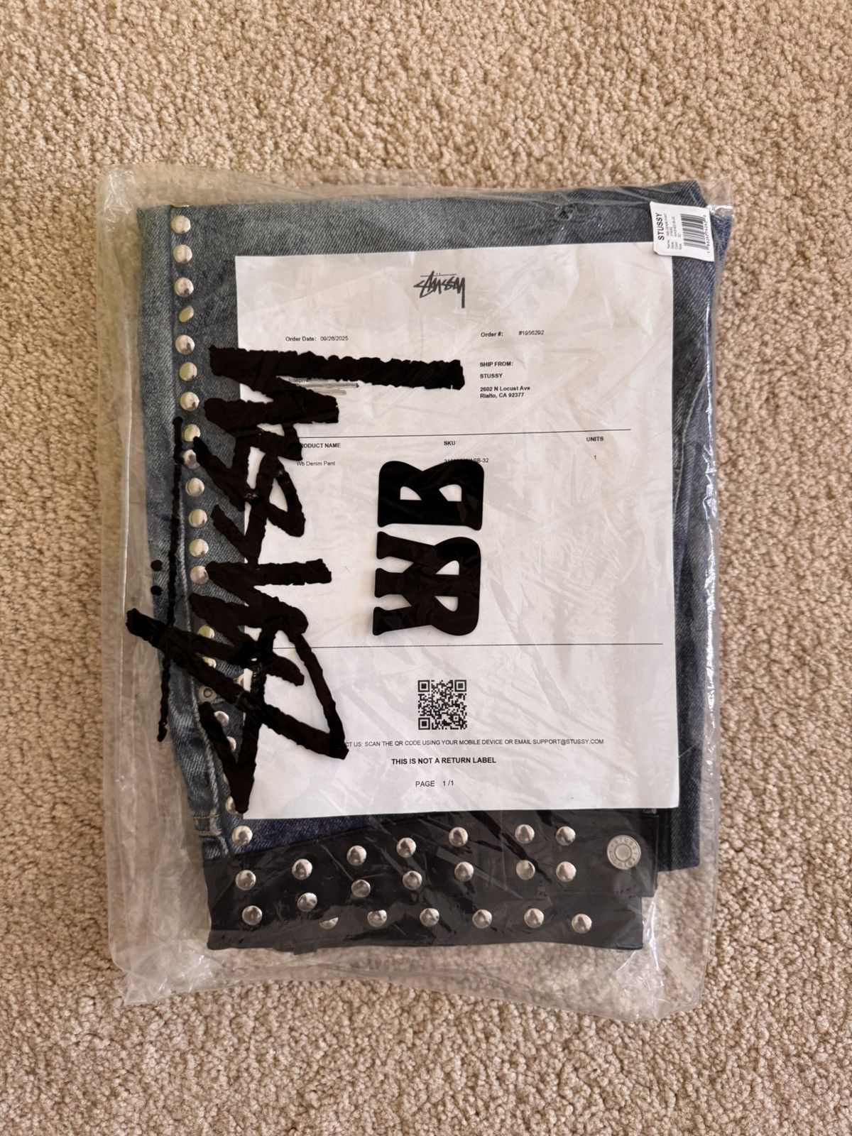 Stussy × Wales Bonner Stussy x Wales Bonner Studded Jeans Washed Blue Size US 32 / EU 48 - 2 Thumbnail