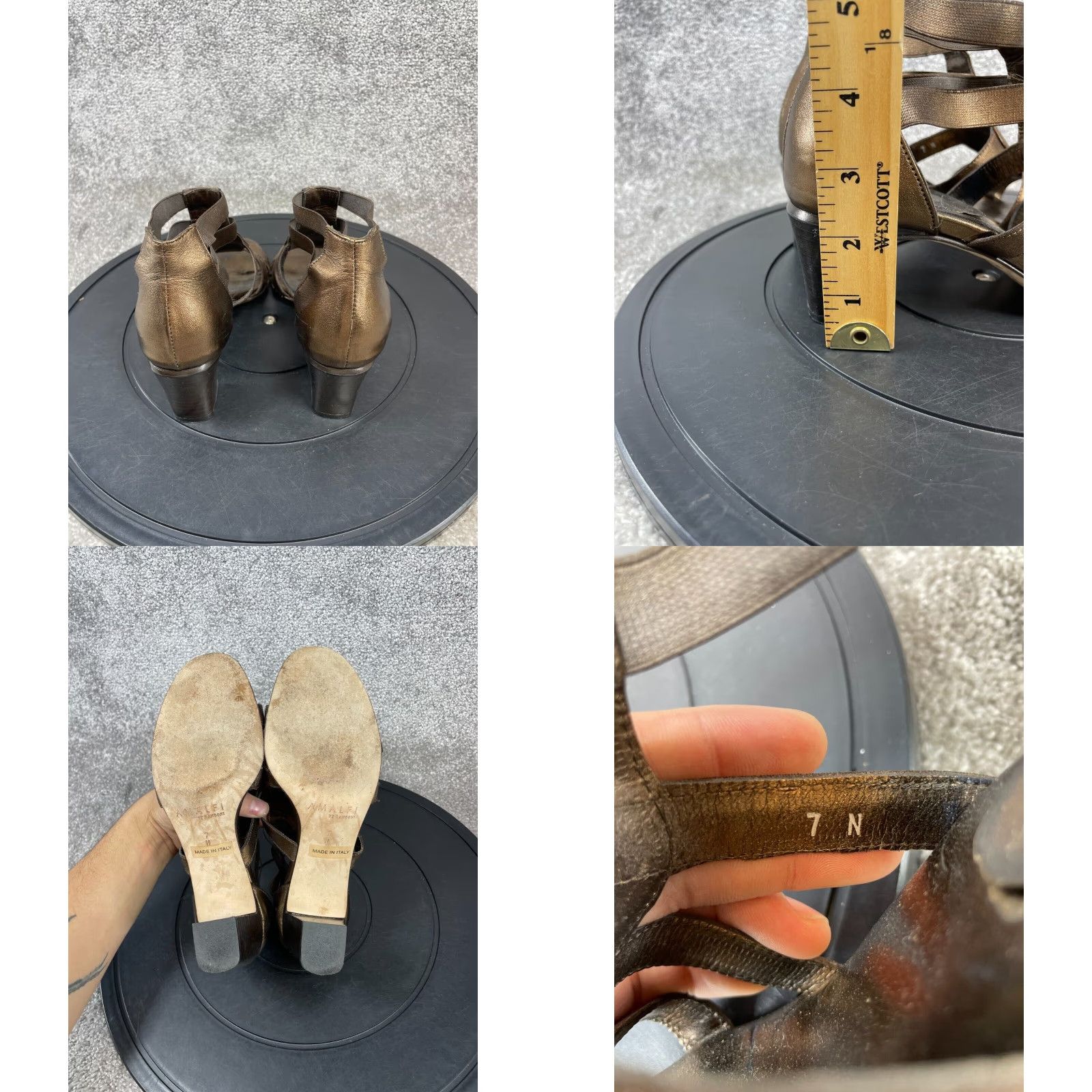 Vintage Rangoni Sandals Womens Size 7 Extra Large XL Brown Leather Size US 7 / IT 37 - 8 Thumbnail