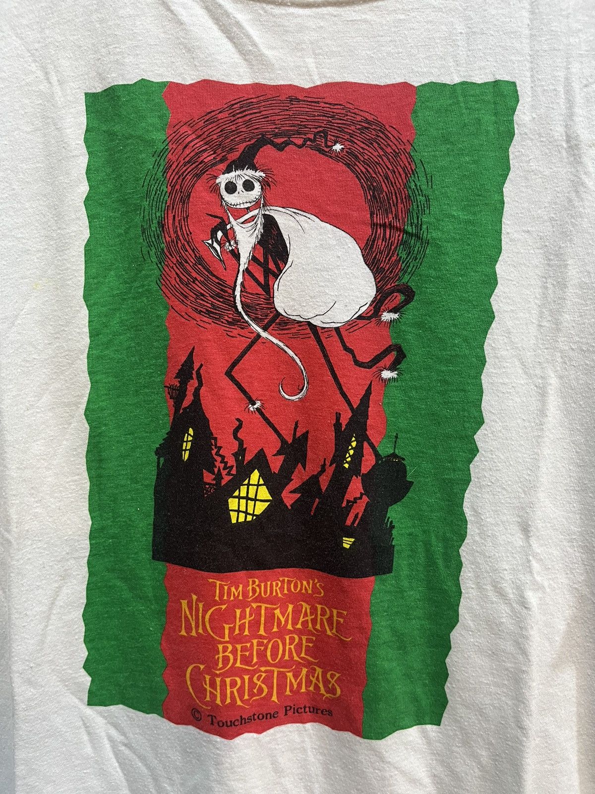 Vintage Nightmare Before Christmas Tim Burton’s Movie Tee 90s Size US M / EU 48-50 / 2 - 2 Thumbnail