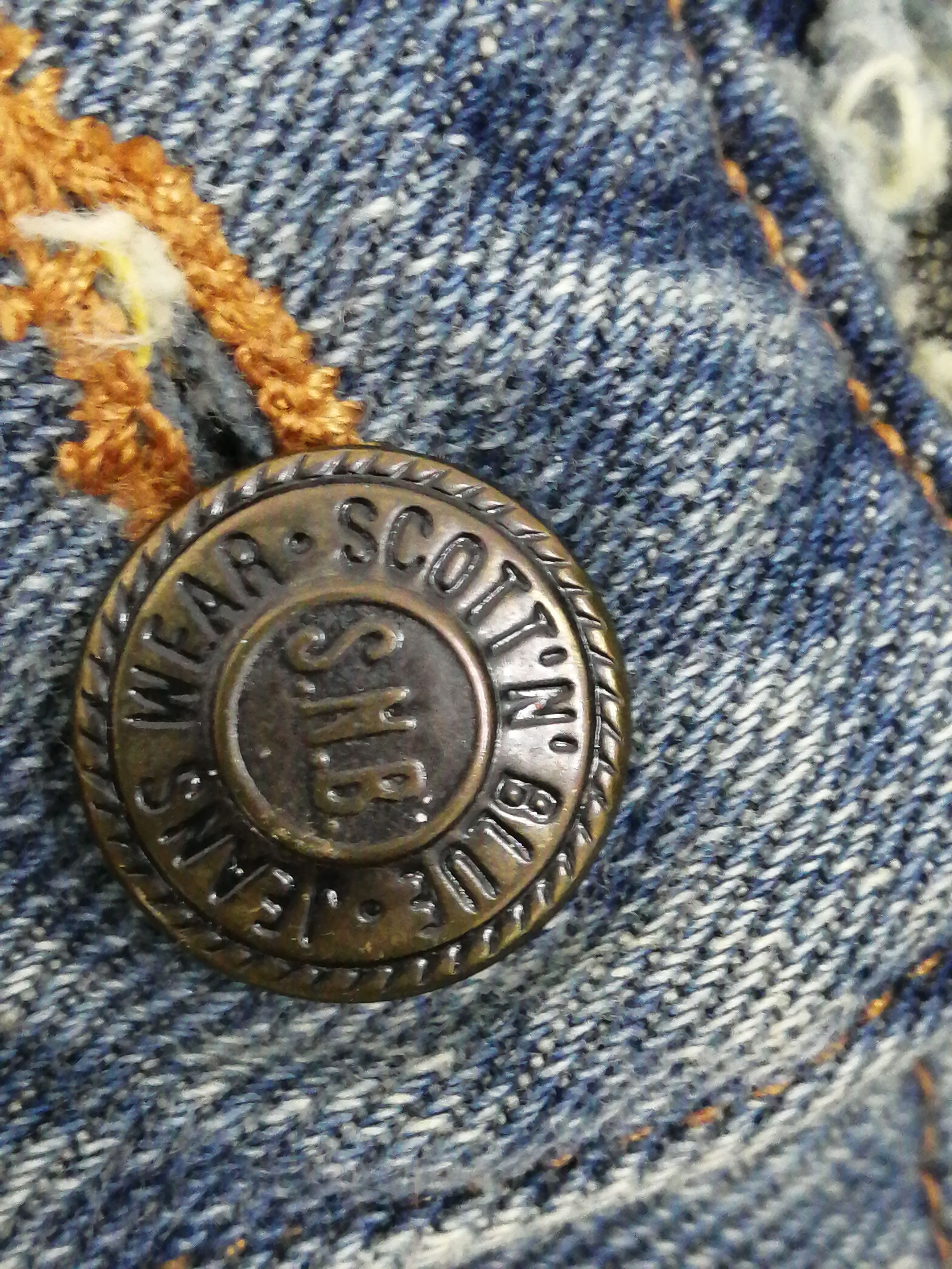 Japanese Brand 💥Rare 💥 Scott N Blue Patch Flare Stretch Jeans Size 32" / US 10 / IT 46 - 11 Thumbnail