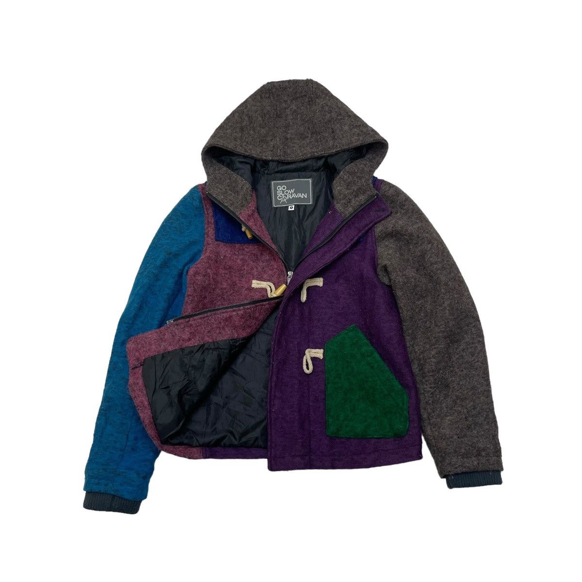45rpm 💥Japanese Brand Go Slow Caravan Mohair Wool Pacthwork Style Size US S / EU 44-46 / 1 - 2 Thumbnail