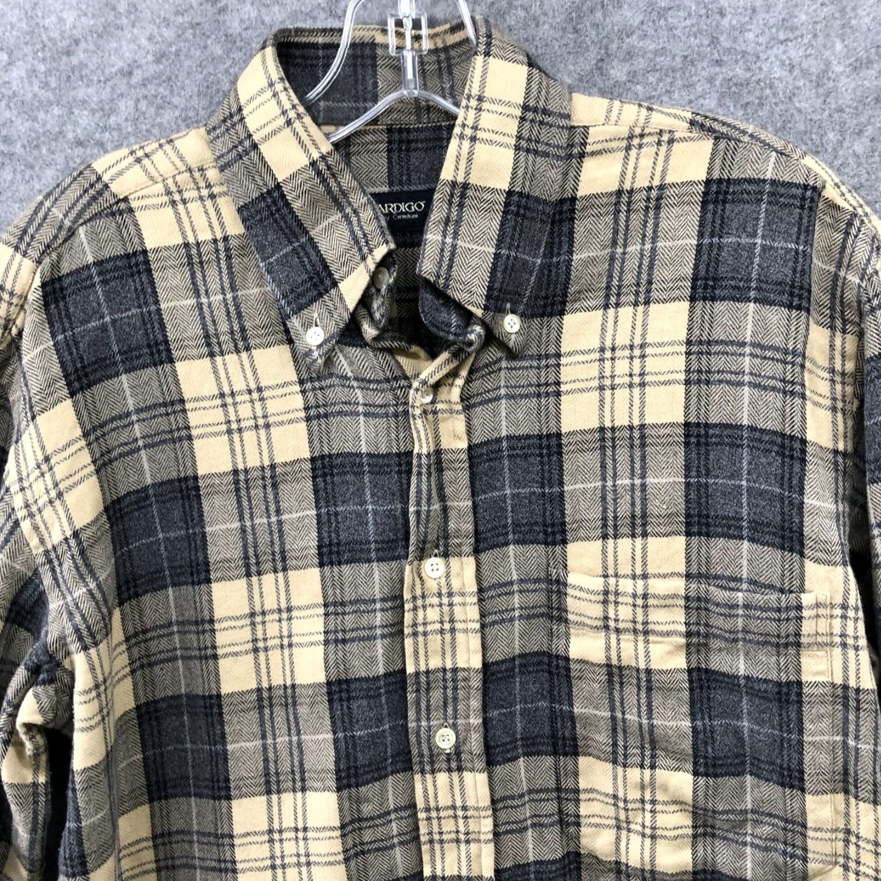 Vintage Via Ardigo Flannel Shirt Mens M Yellow Plaid Long Sleeve Button-Down Shirt Size US M / EU 48-50 / 2 - 3 Thumbnail