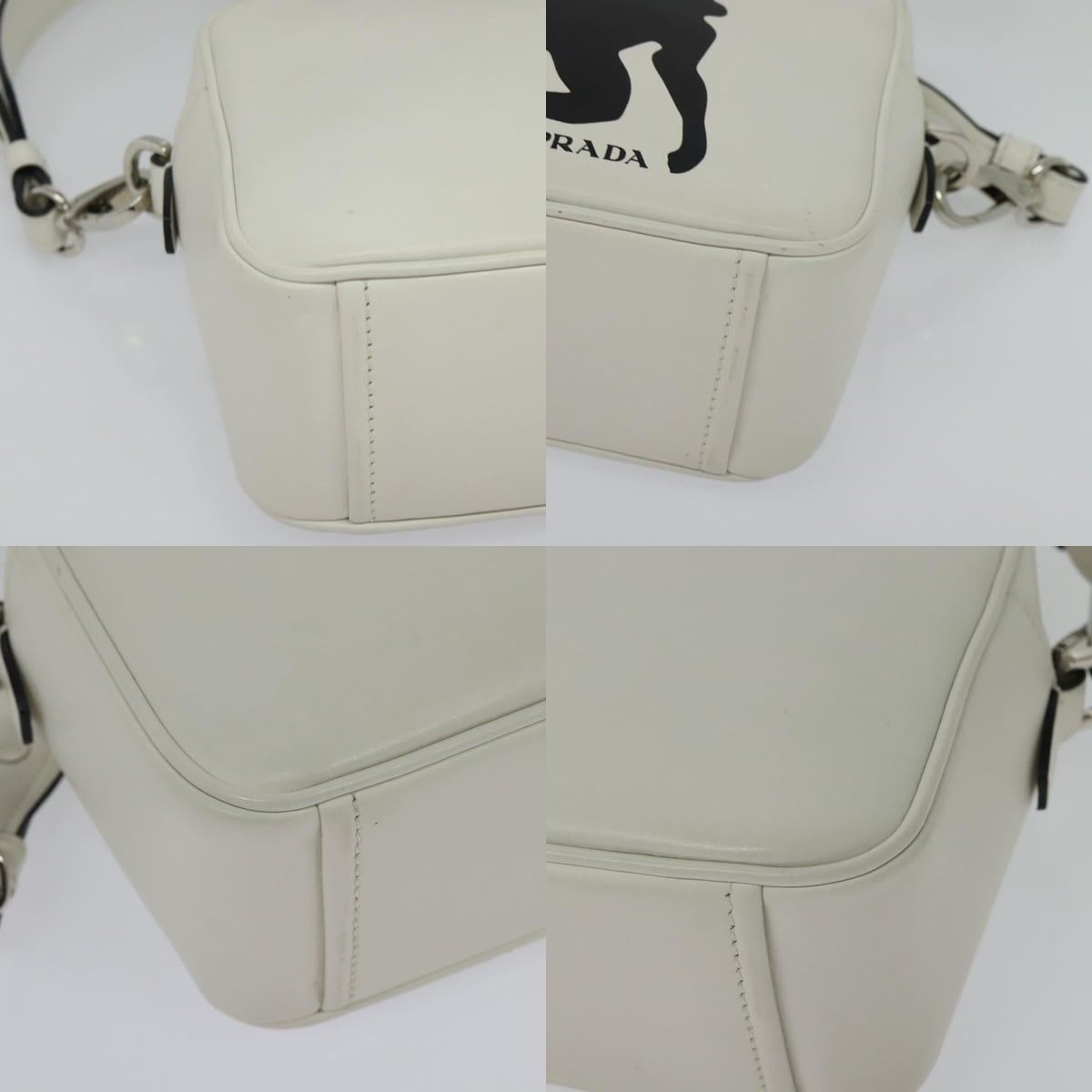 Prada PRADA Shoulder Bag Leather White Silver Size ONE SIZE - 10 Thumbnail