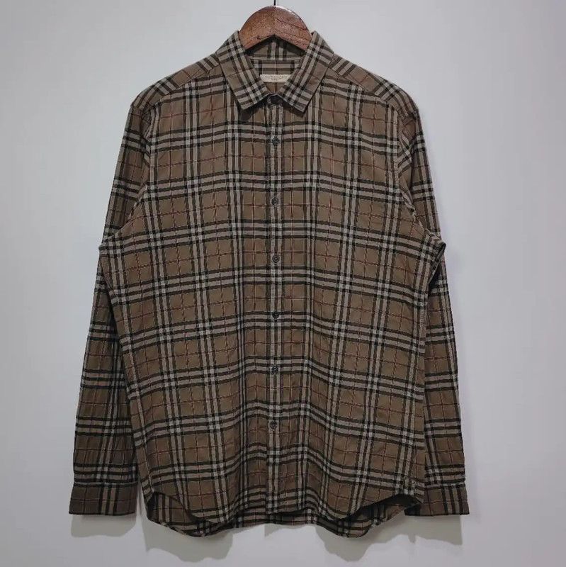 Burberry Burberry Women's Brown Check Cotton Shirt Size L / US 10 / IT 46 - 1 Thumbnail