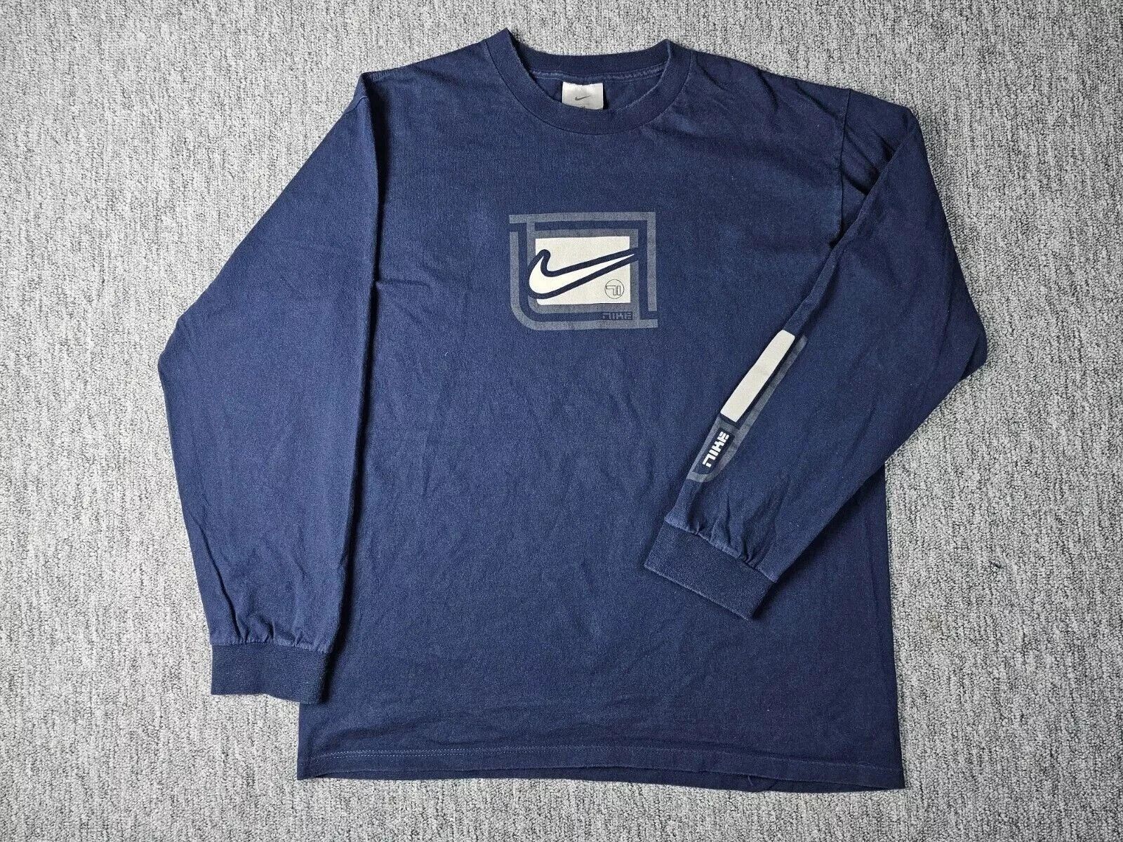 Nike Nike Center Logo Sweatshirt Vintage 90s USA Blue M Pullover Size US M / EU 48-50 / 2 - 4 Thumbnail