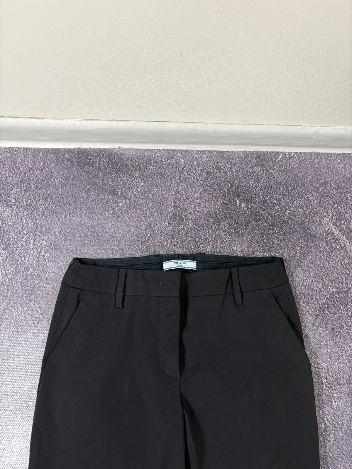 Prada Prada Women’s Black Tab Tailored Luxury Wool Blend Pants Size 28" / US 6 / IT 42 - 8 Thumbnail